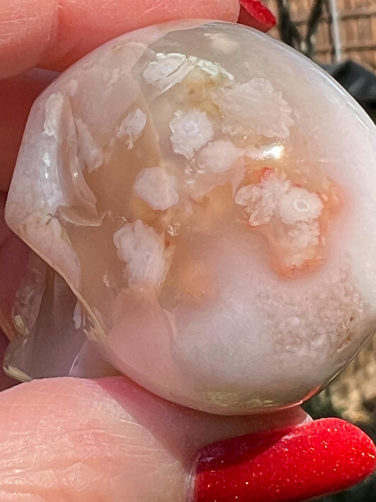 Flower Agate Skull, 1.75”, authentic, premium crystals