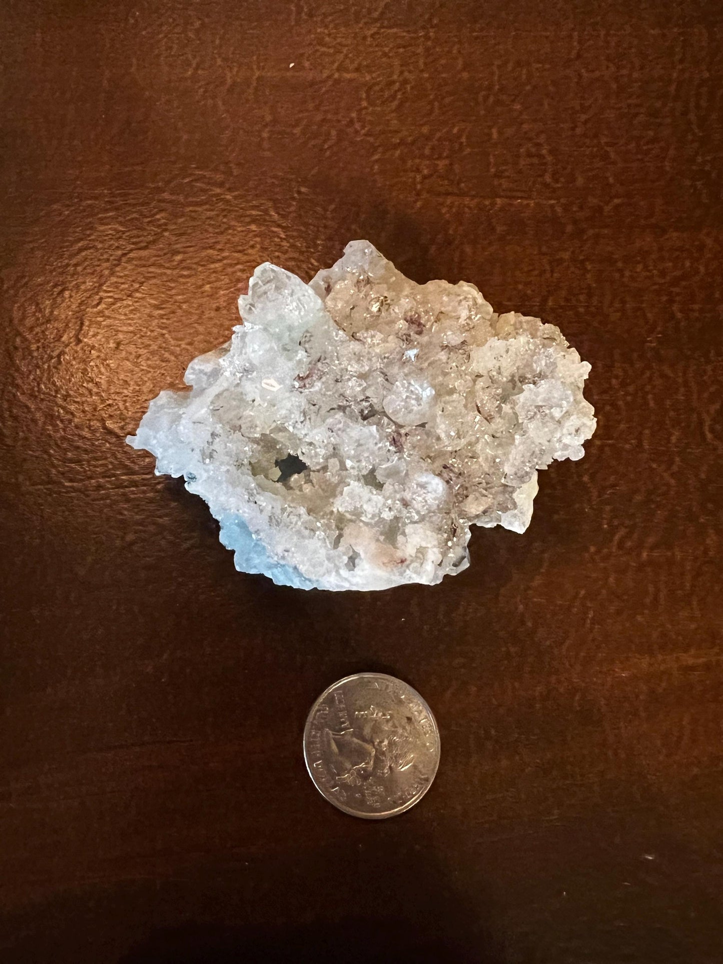 Sparkly Apophyllite Fairy Rosette Bed with points like diamonds, new, high vibration crystals, gifts, altar, 3”