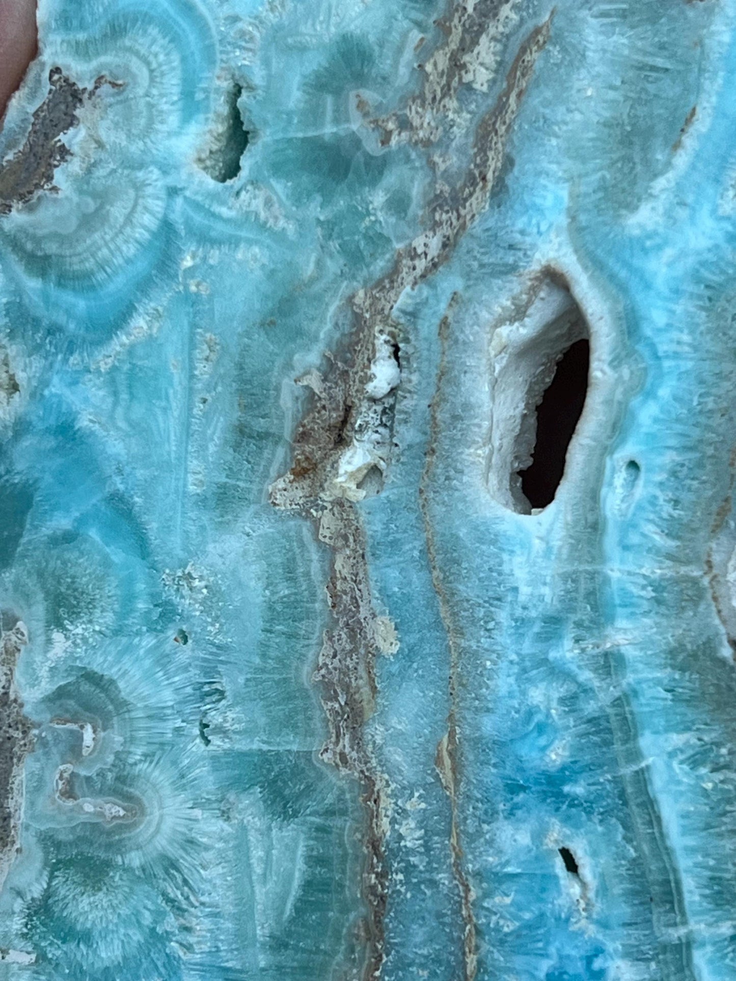 Blue Aragonite slab with druzy, 5”, new, natural, high vibration crystals and readings, gifts