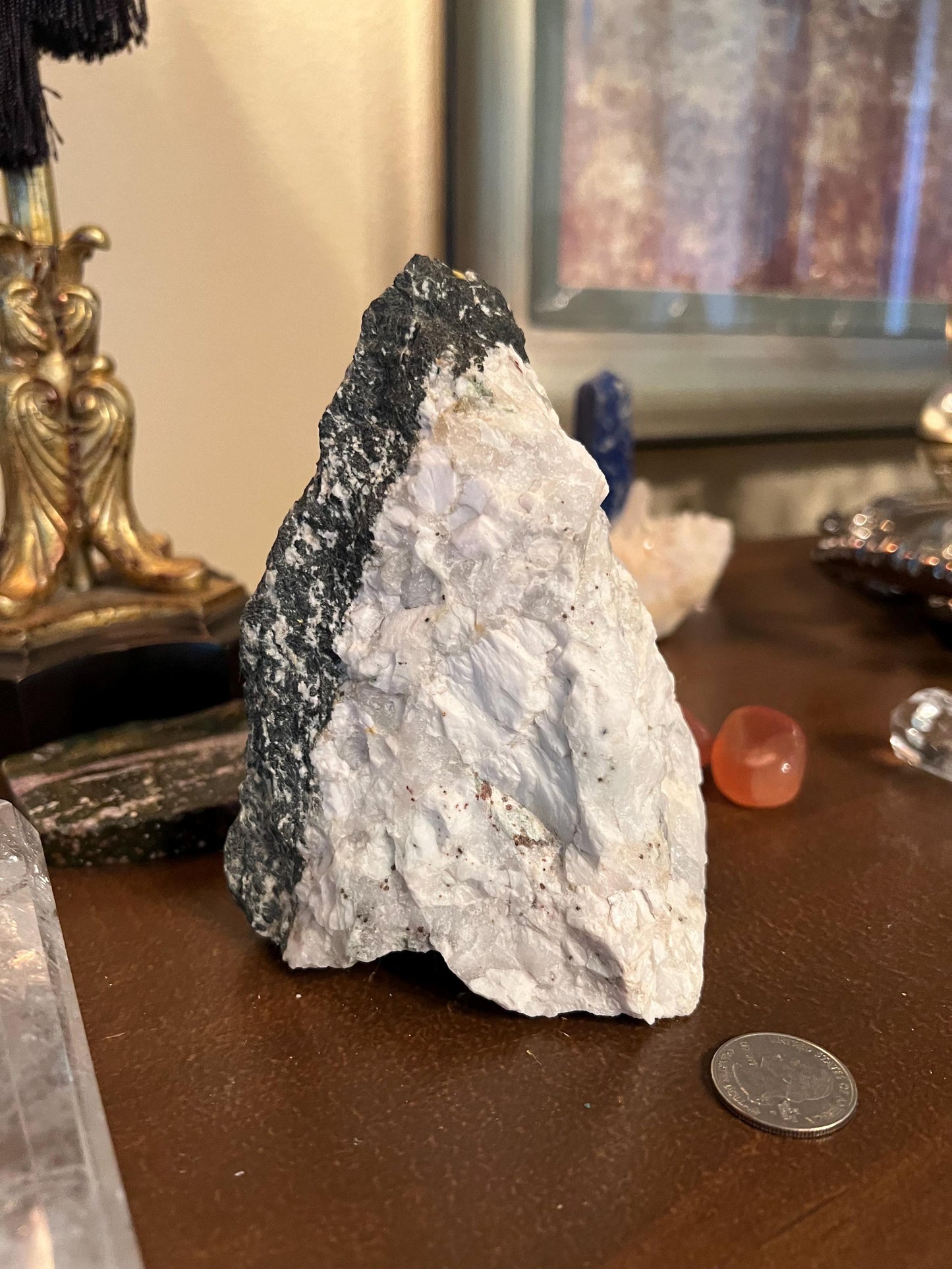 Stunning Black Tourmaline Quartz shield, statement piece, new, 2.11.7 lbs, high frequency crystals, gifts