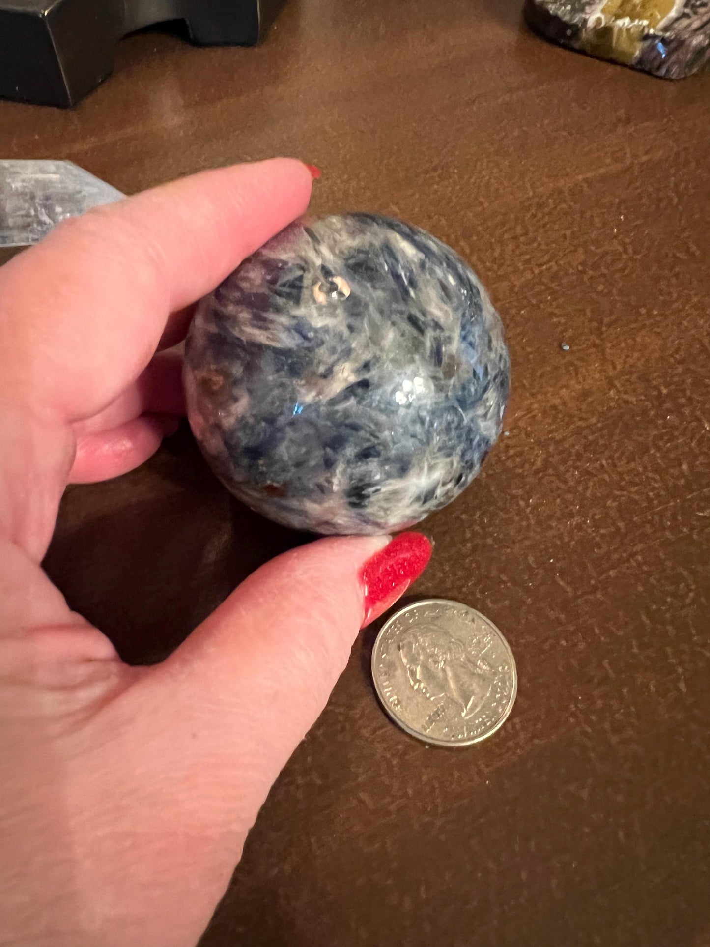 Premium Blue Kyanite Sphere, 6.75” around, new, gorgeous high vibration crystals