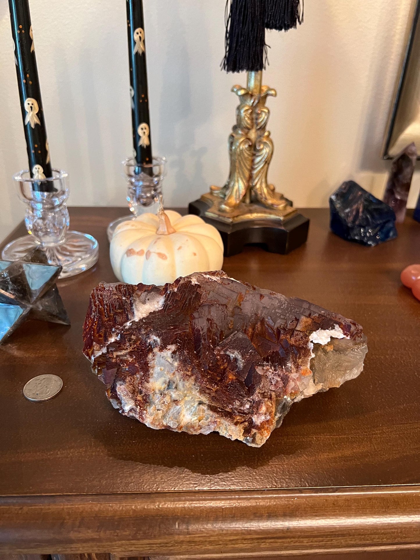 Stunning Red Purple Fluorite Raw Statement Piece, 6.75”