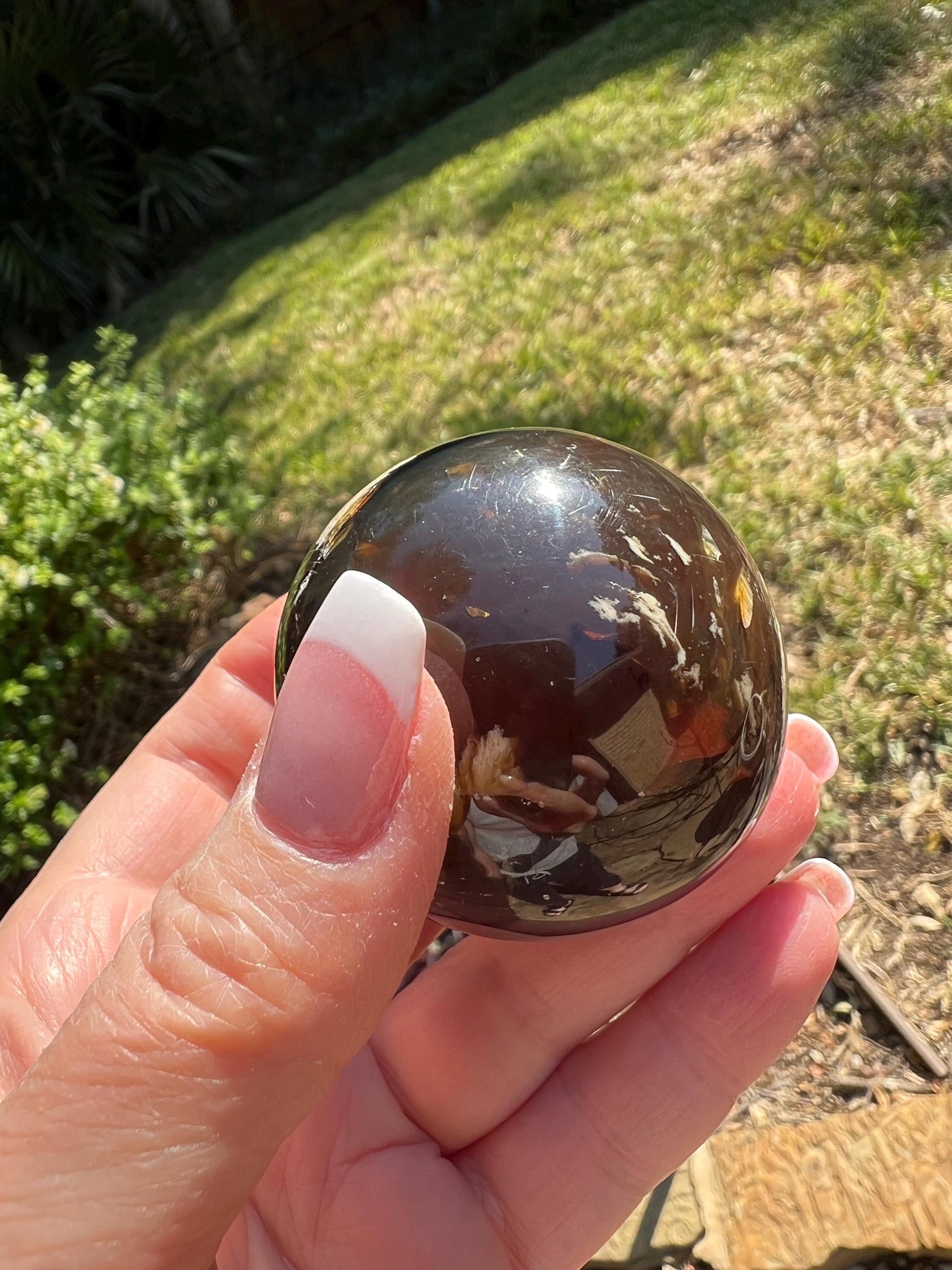 Amber sphere, new, crystal healing, high vibration sessions, gifts, 6.3” around, authentic