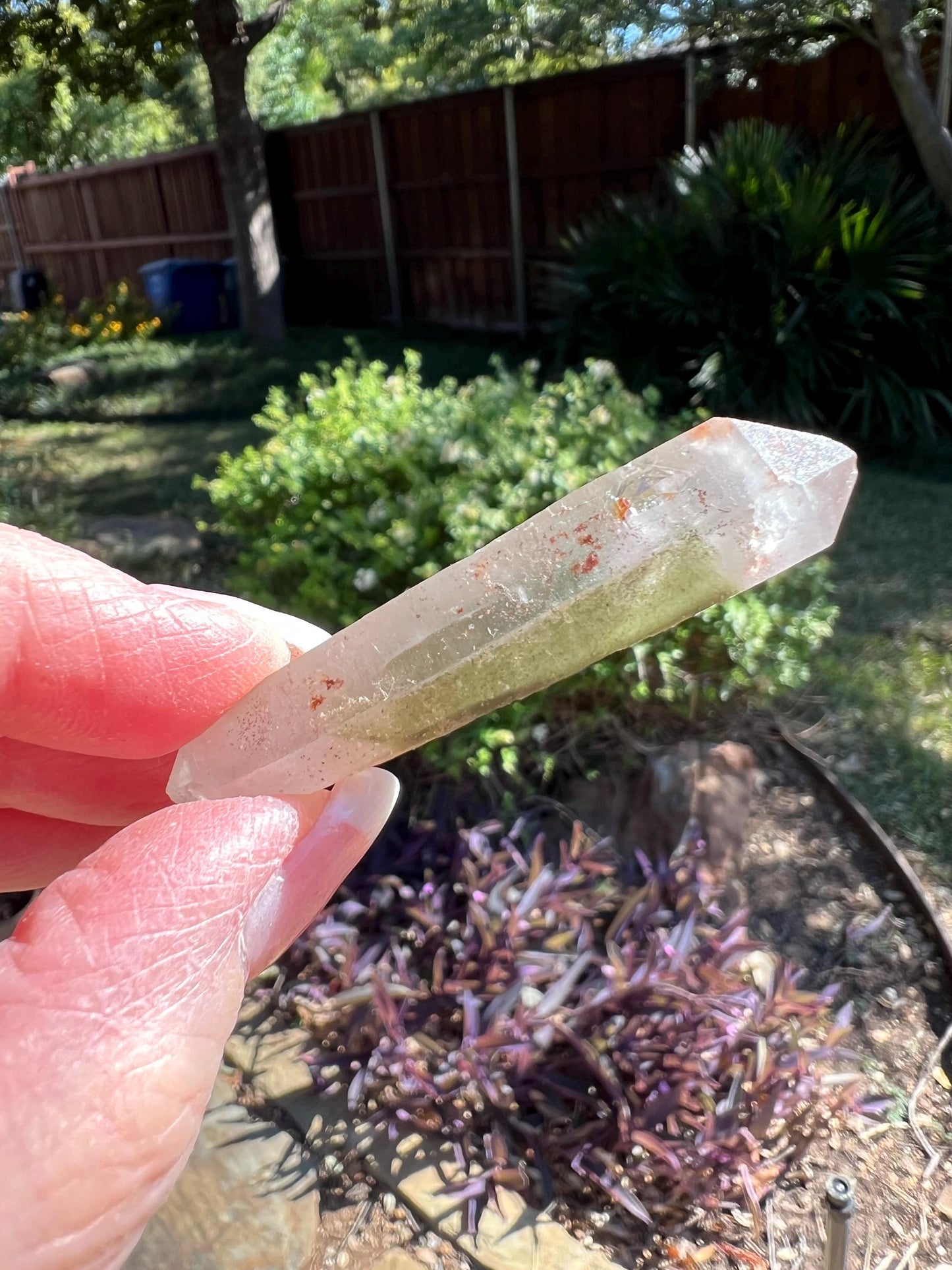 Strawberry Pink Mint Lemurian wand, new, high quality, striations, crystal healing, 2.26”, premium