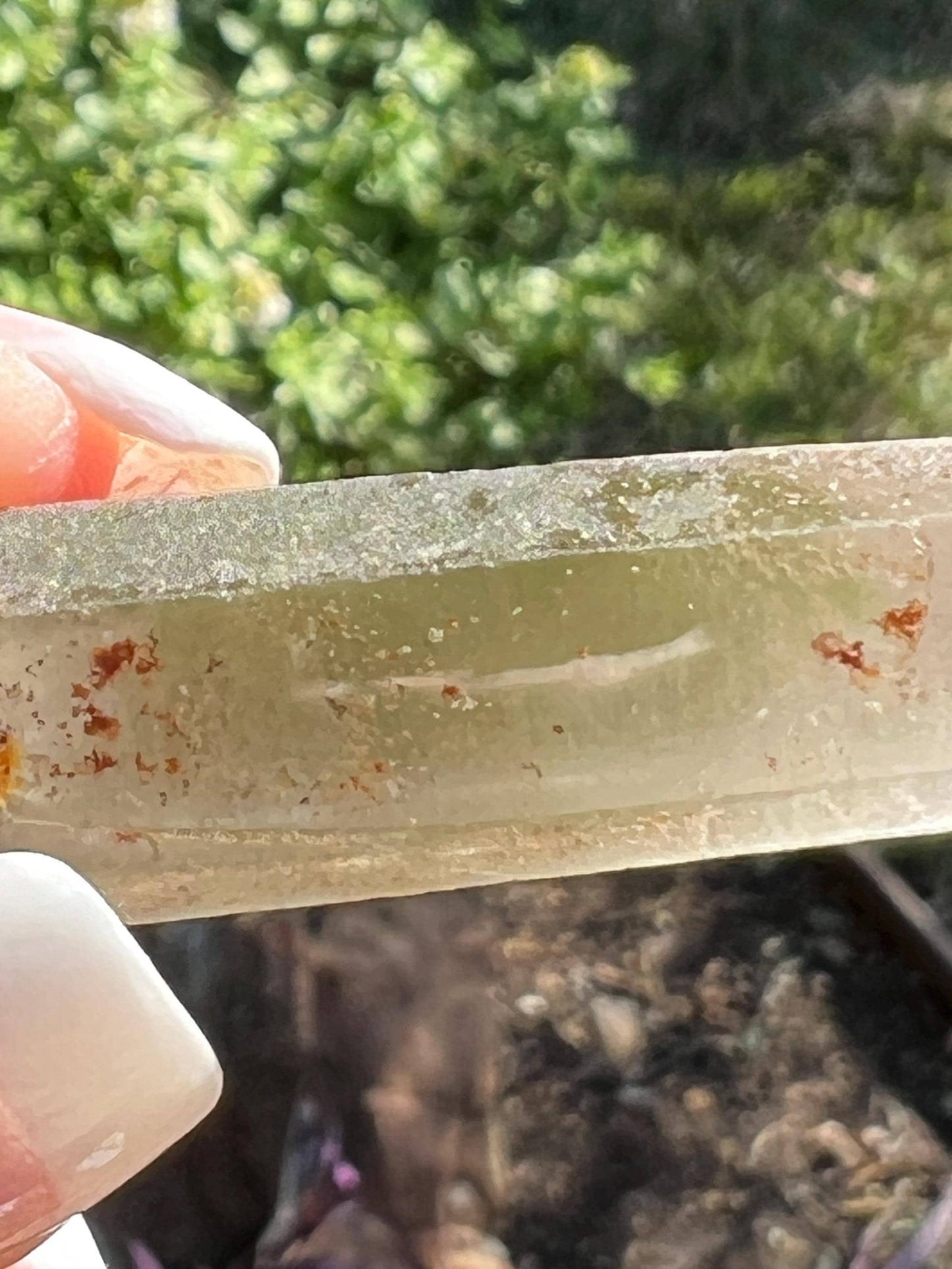 Strawberry Pink Mint Lemurian wand, new, high quality, striations, crystal healing, 2.26”, premium