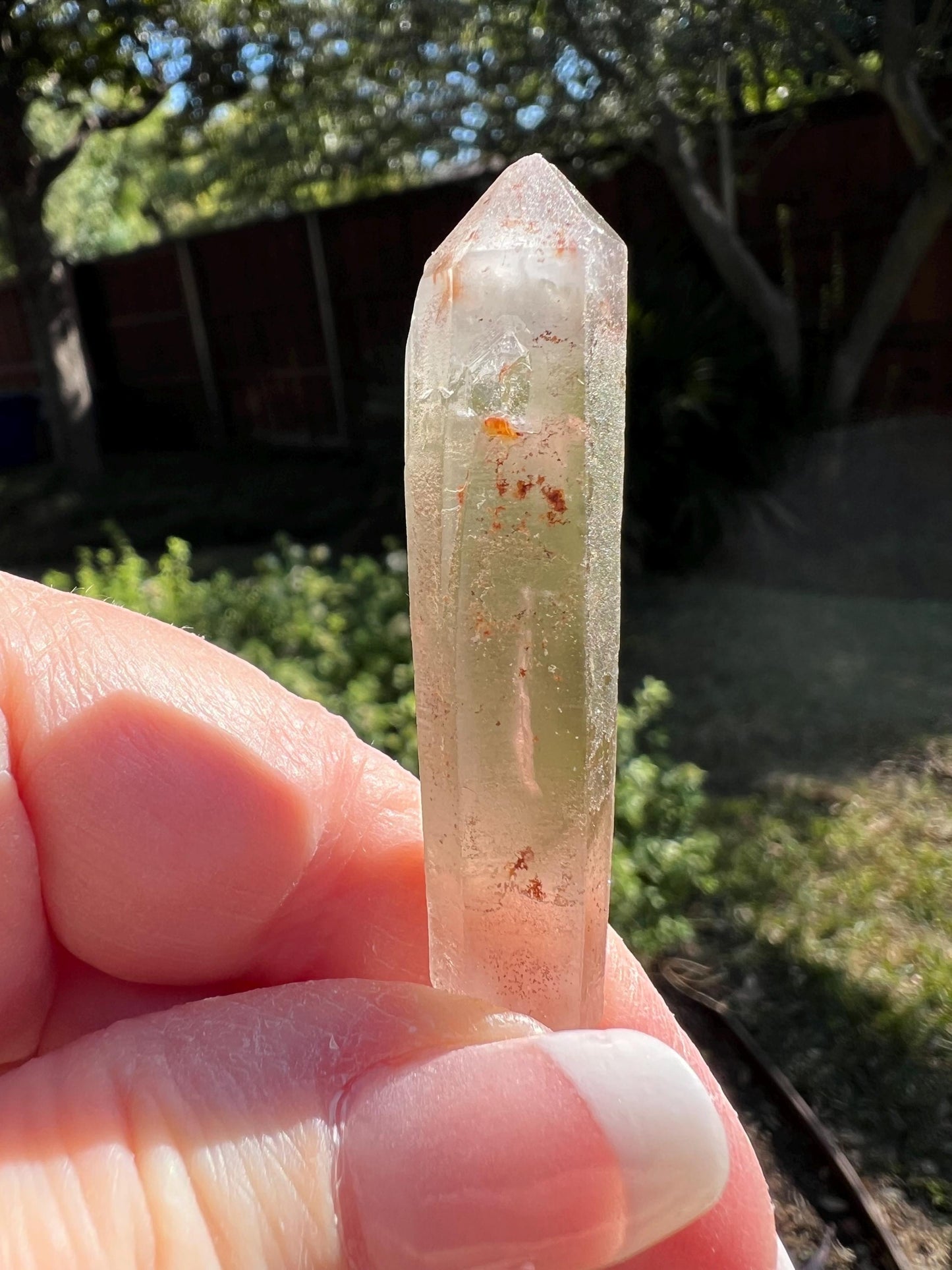 Strawberry Pink Mint Lemurian wand, new, high quality, striations, crystal healing, 2.26”, premium