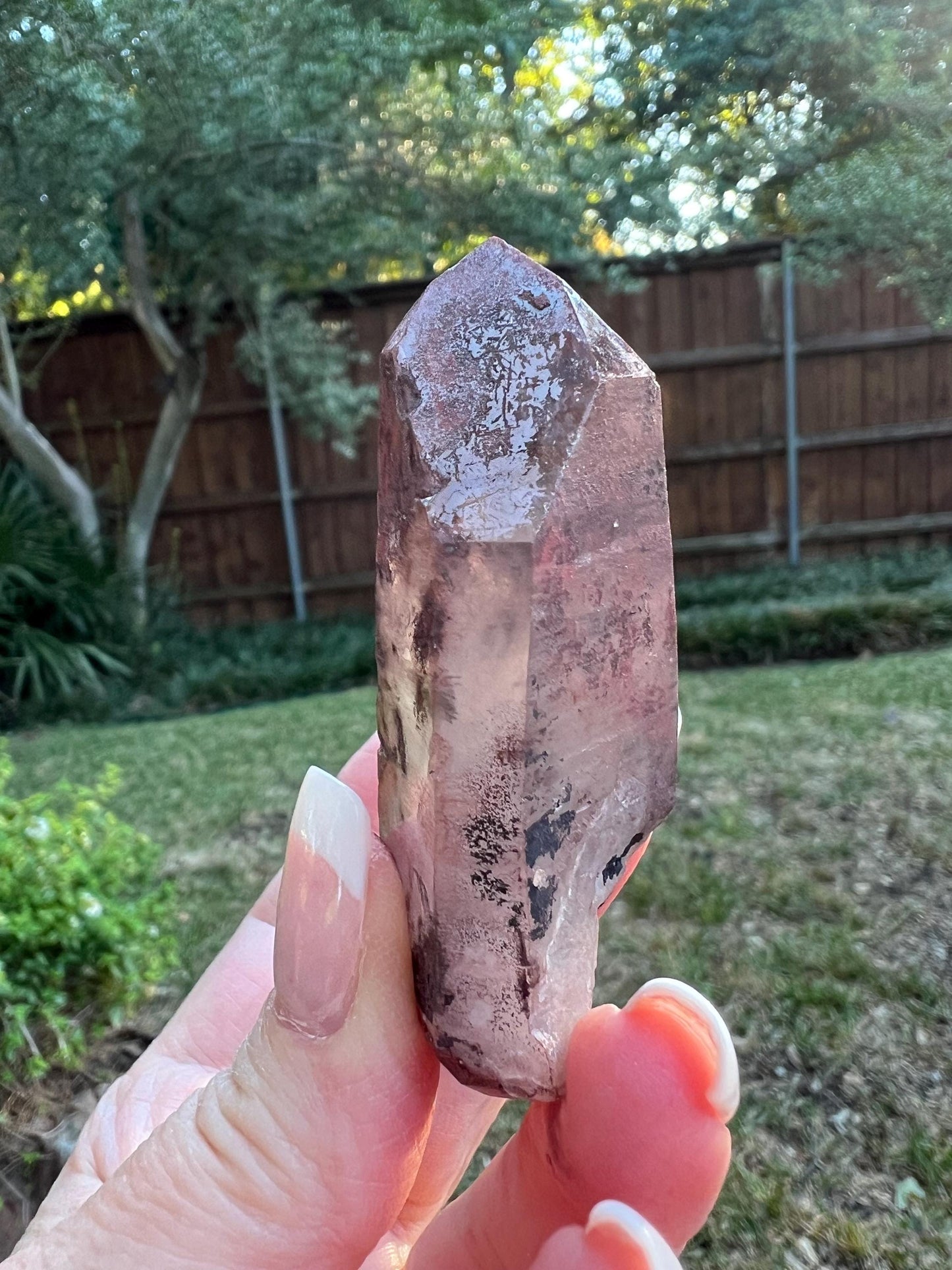 Purple Dragon Lemurian Wand, new, high quality, striations, crystal healing, 2.5”, hematite, premium