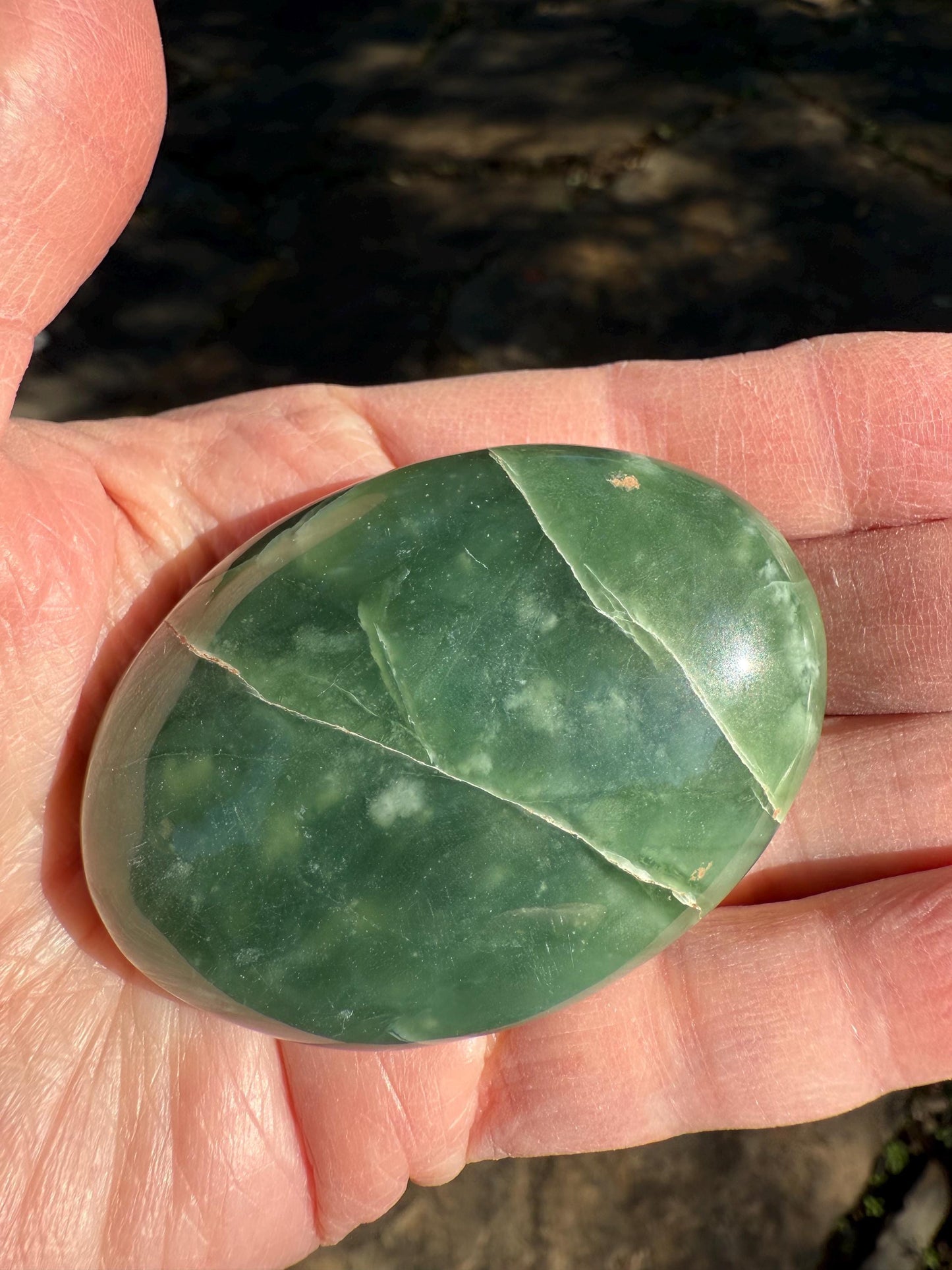 Grape Jade Palm Stone, New, 2.5”, Crystal healing, gift, high vibration crystals