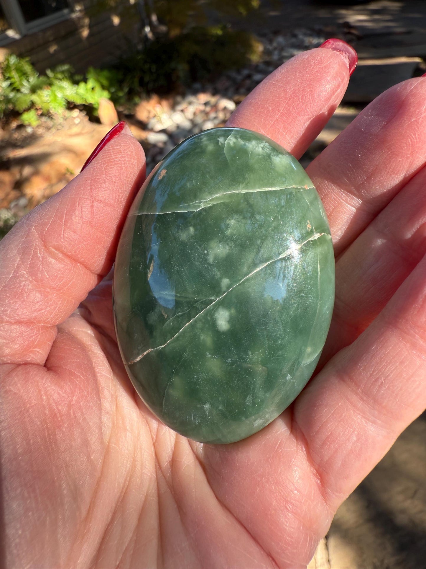 Grape Jade Palm Stone, New, 2.5”, Crystal healing, gift, high vibration crystals