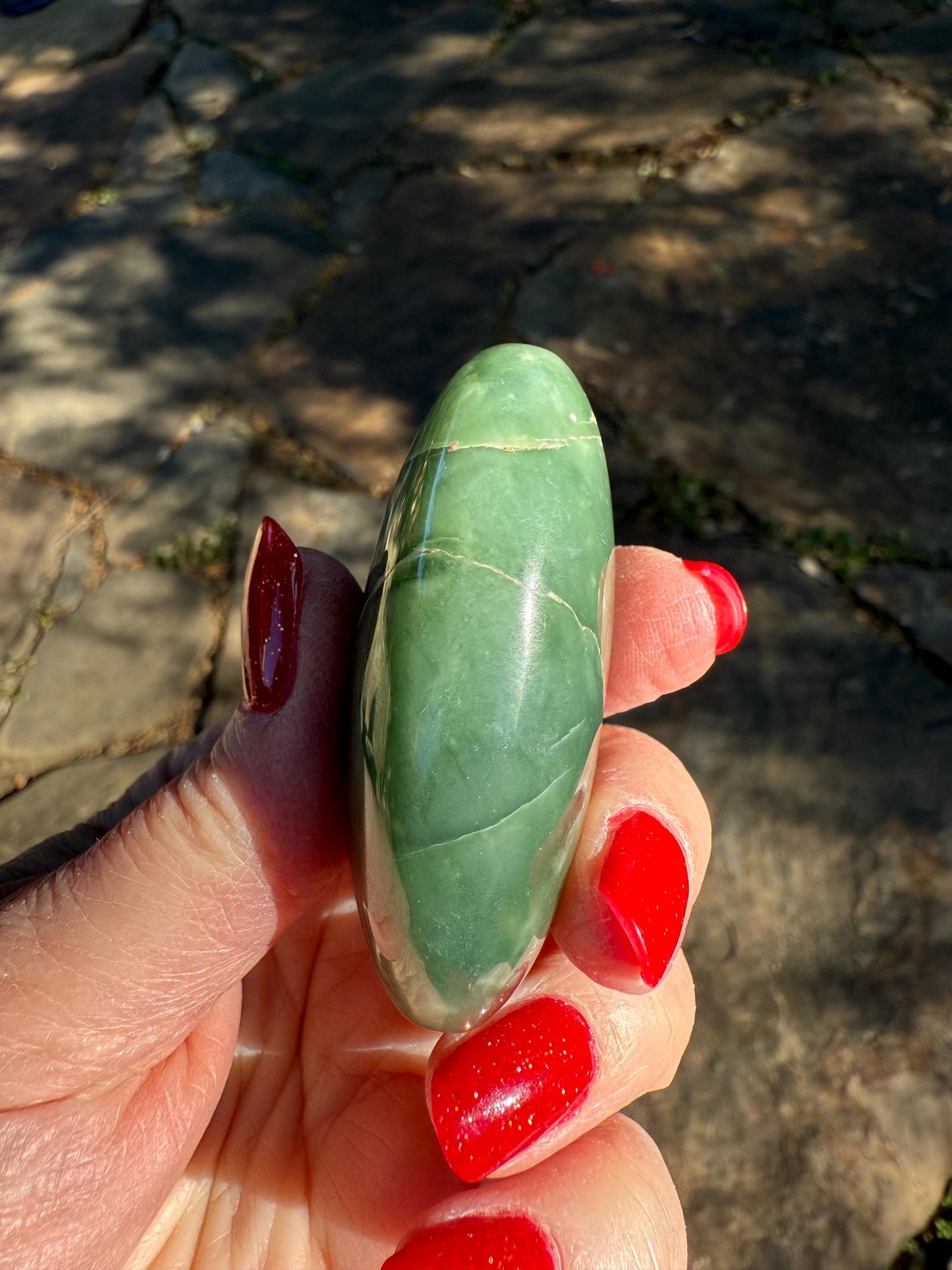 Grape Jade Palm Stone, New, 2.5”, Crystal healing, gift, high vibration crystals