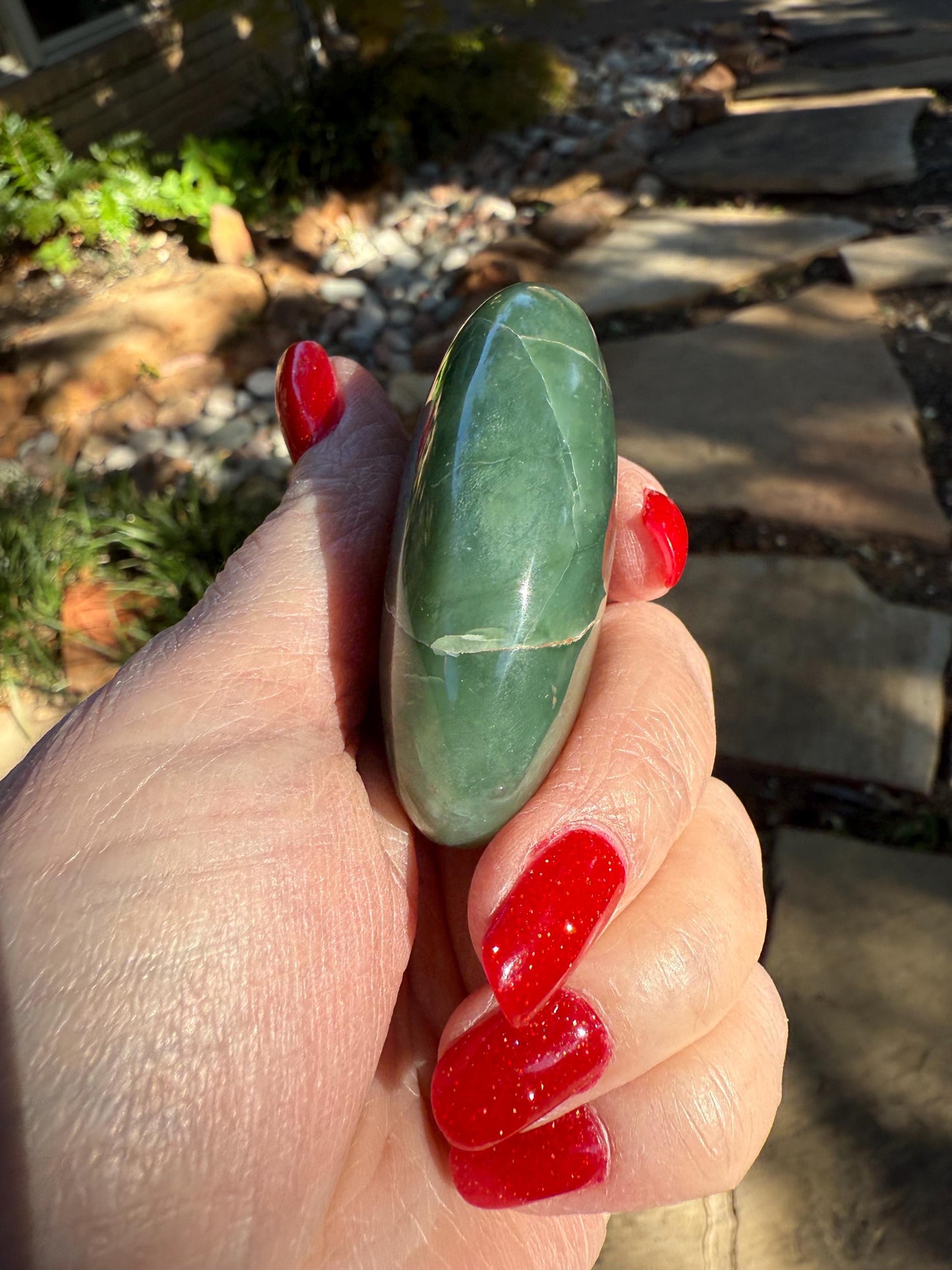 Grape Jade Palm Stone, New, 2.5”, Crystal healing, gift, high vibration crystals