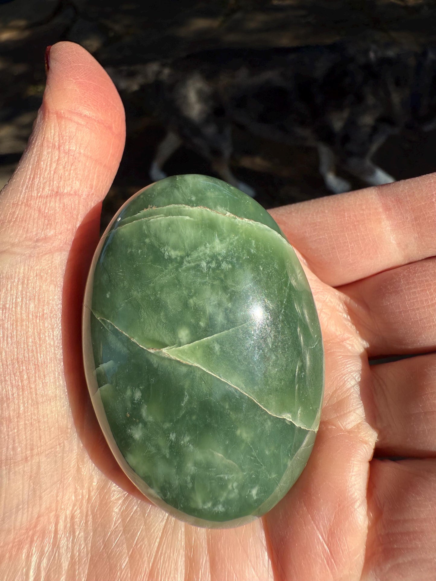 Grape Jade Palm Stone, New, 2.5”, Crystal healing, gift, high vibration crystals