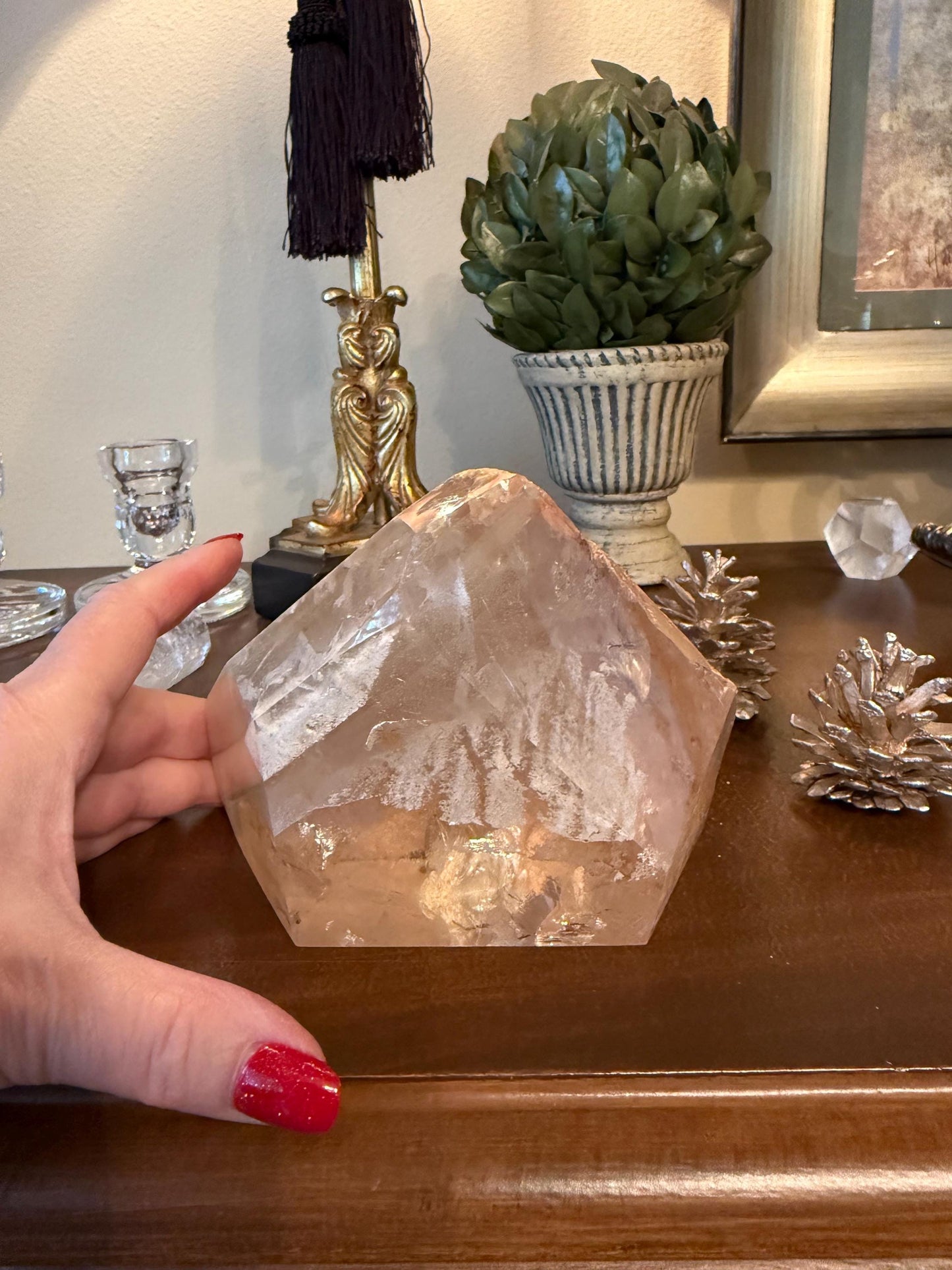 Fantastic Quartz Golden Healer Statement Piece , new, altar, crystal healing, high vibration crystals, 5.5”, 4 lbs