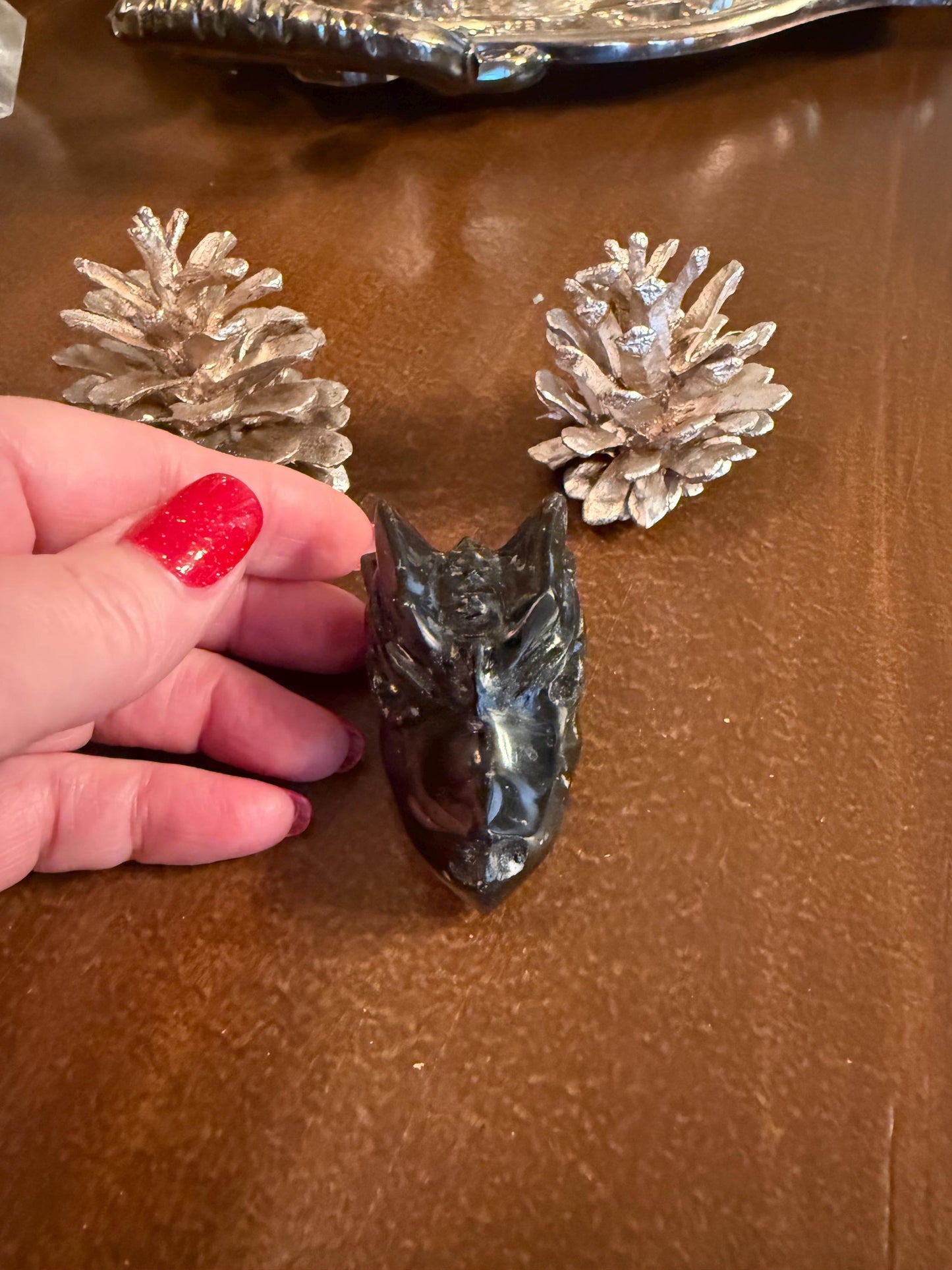 Agni Manitite Tektite Dragon Skull 2”, beautifully carved, crystal healing, premium crystals