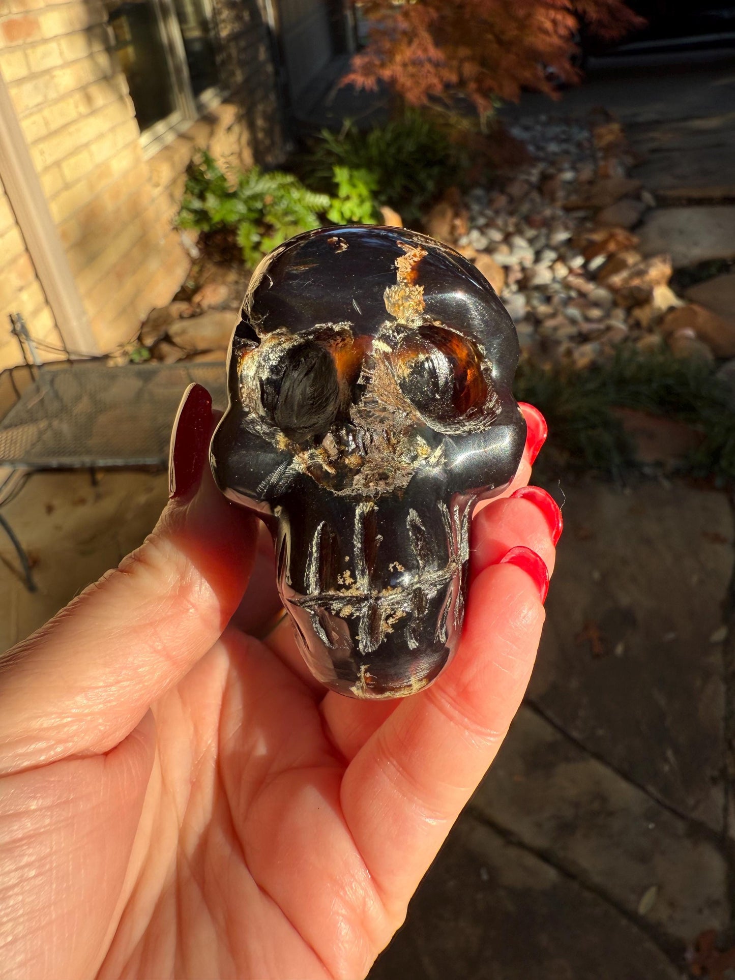 Amber Skull 2.25”, New, Crystal Healing, High Vibration Crystals, altar, gift, authentic amber