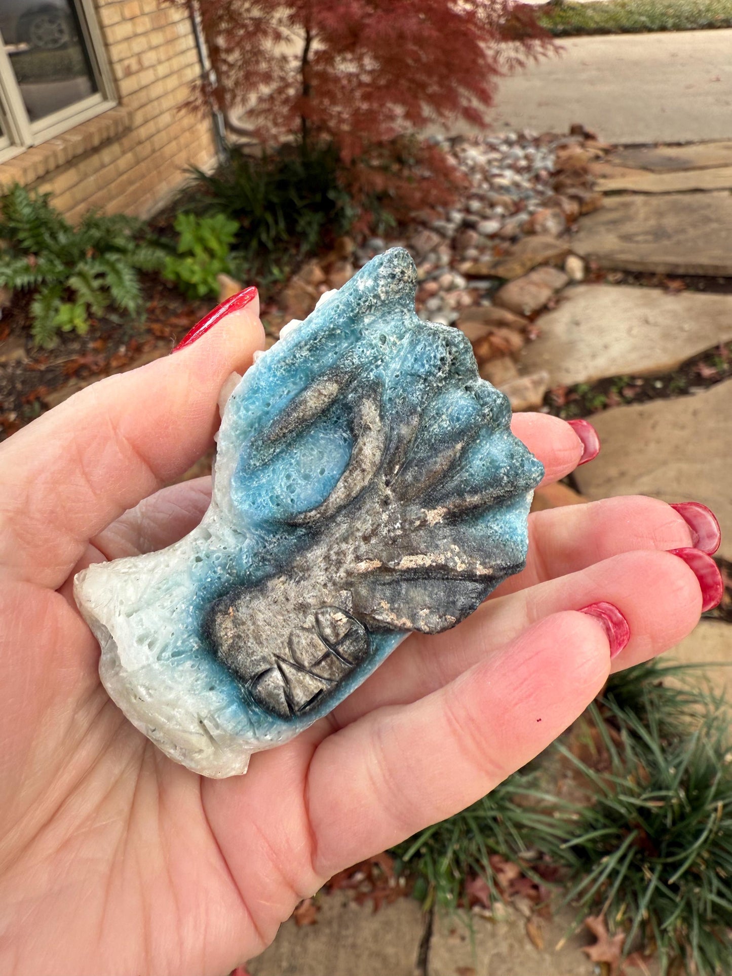 Nakauriite Blue Ice Glacierite Dragon, 2.75”, new, gift, altar, crystals, high vibration crystals, statement piece, rare
