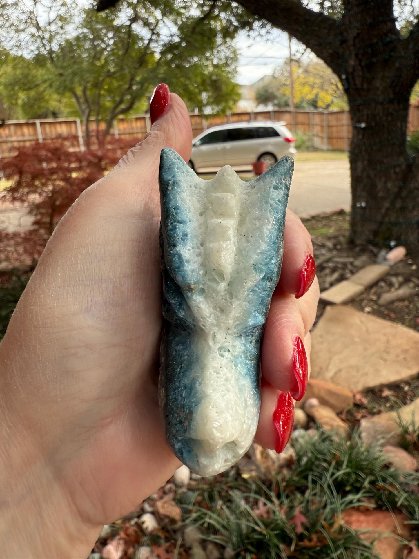 Nakauriite Blue Ice Glacierite Dragon, 2.75”, new, gift, altar, crystals, high vibration crystals, statement piece, rare