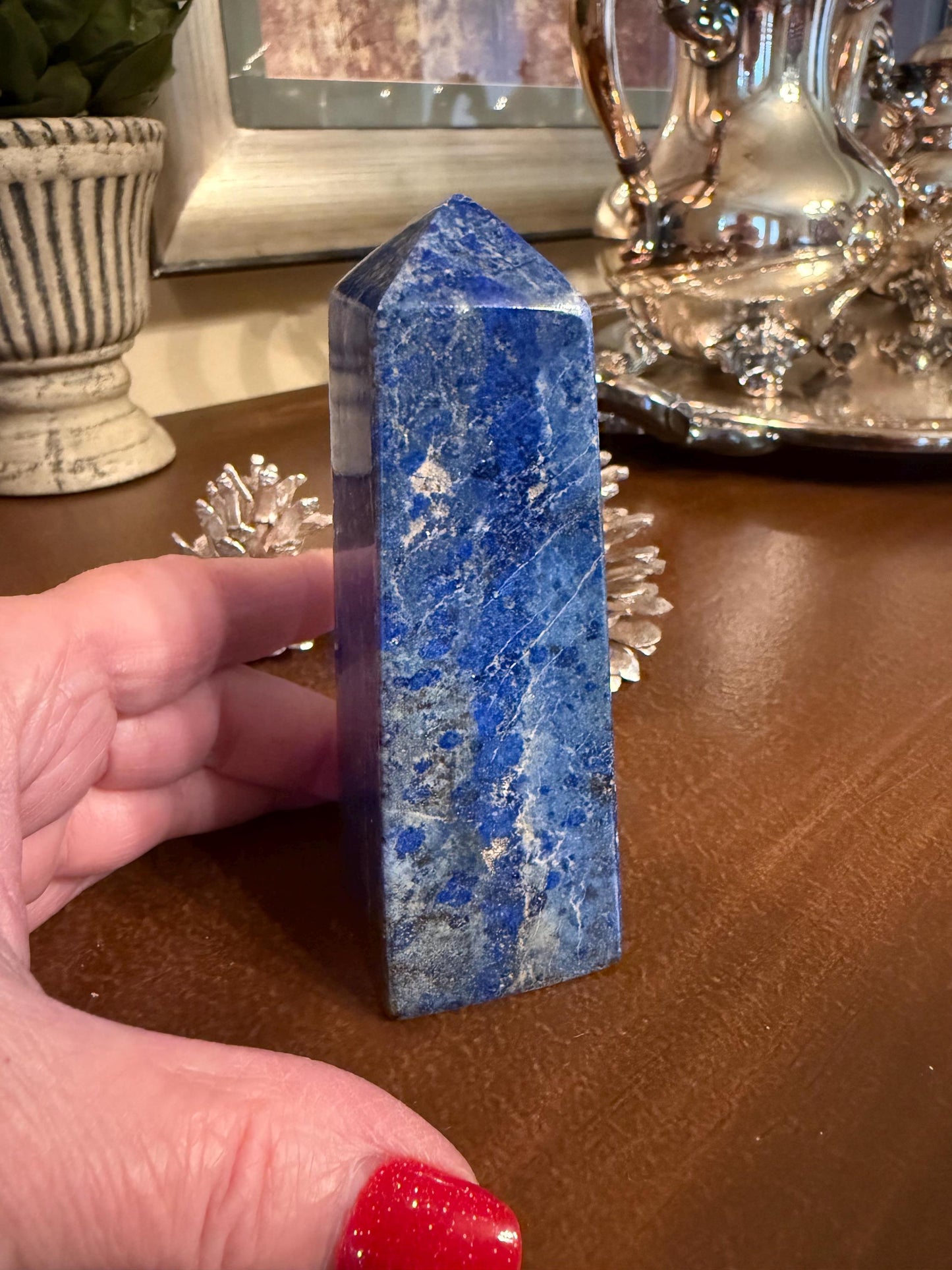 Lapis Lazuli Tower AAA, 4”, New, Crystal Healing, Gift, Altar, High Vibration Crystals