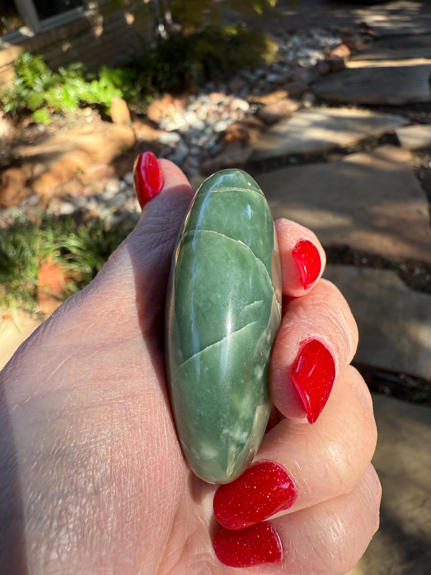Grape Jade Palm Stone, New, 2.5”, Crystal healing, gift, high vibration crystals