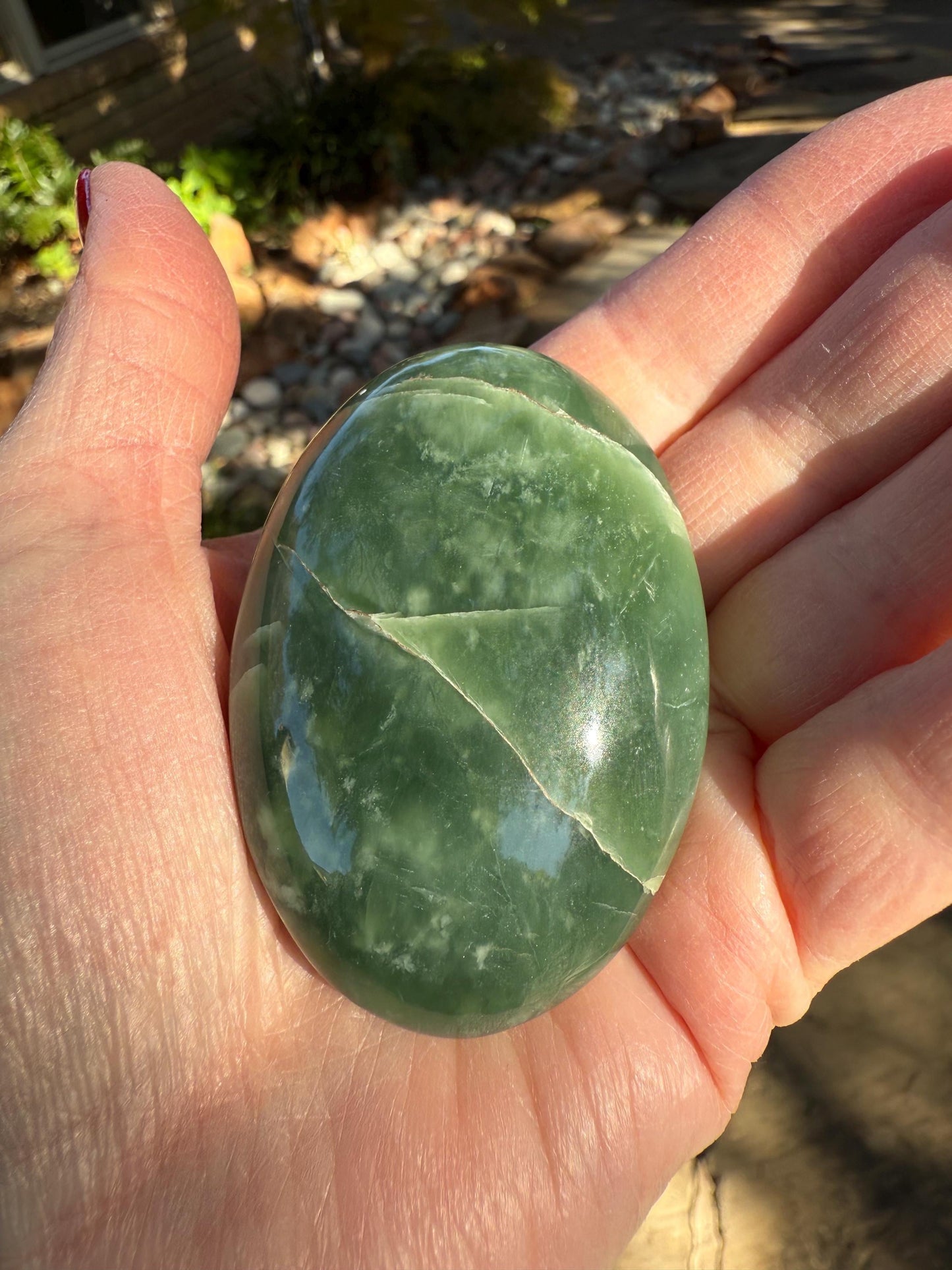 Grape Jade Palm Stone, New, 2.5”, Crystal healing, gift, high vibration crystals