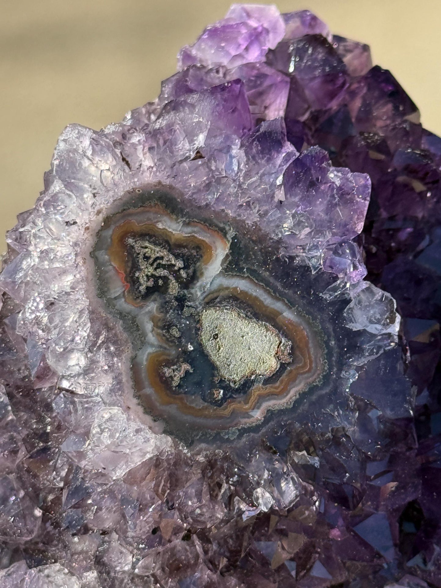Deep Purple Galaxy Stalactite Eye Amethyst Bed, 4”, altar, gift, crystals, high vibration crystals