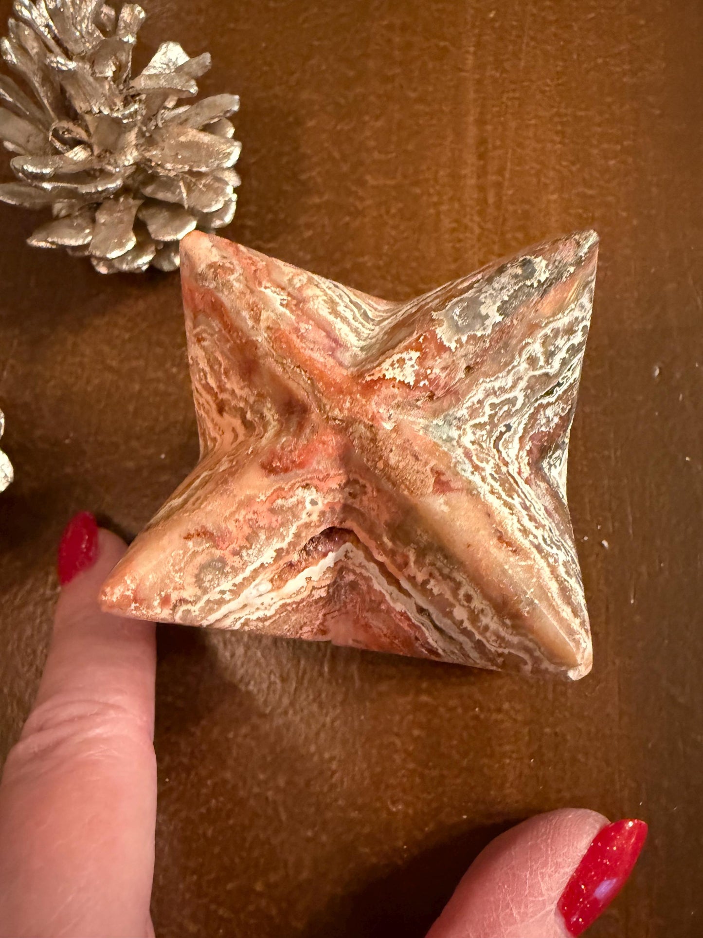 Lace Agate Merkaba, new, high frequency dragon, 3”, gifts, healing sessions