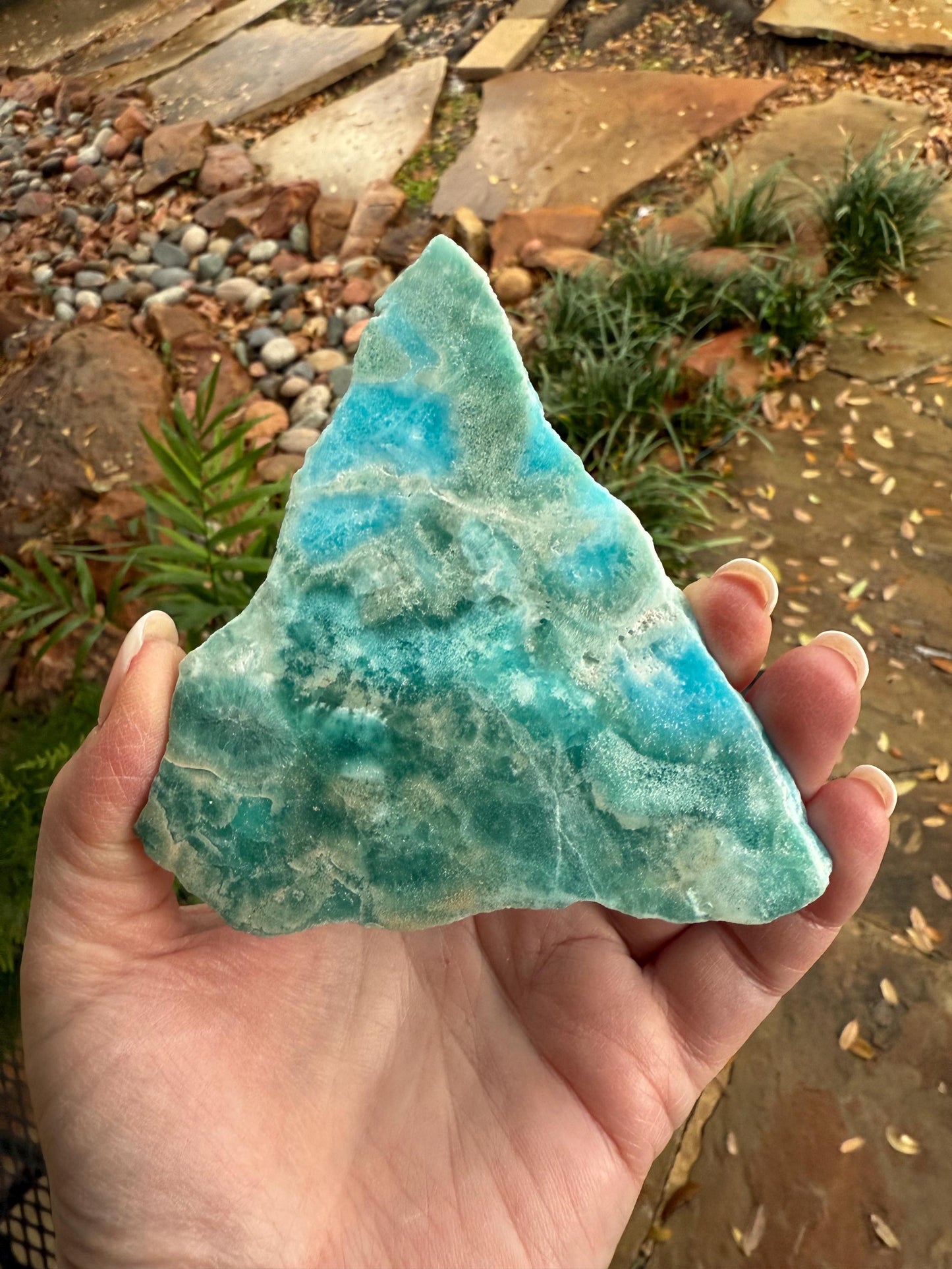 Blue Aragonite slab with druzy, 4.25”, new, natural, high vibration crystals and readings, gifts