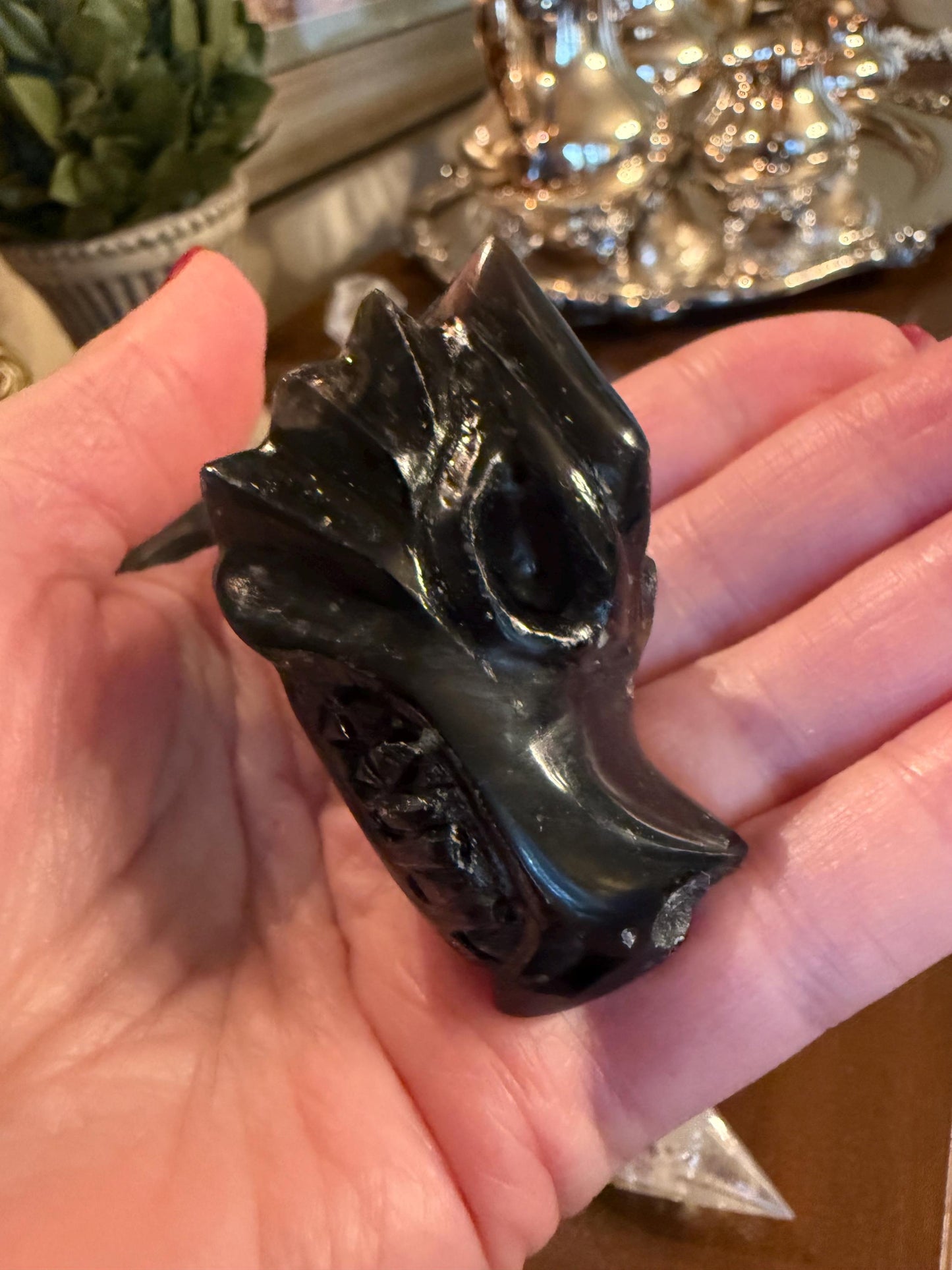 Agni Manitite Tektite Dragon Skull 2”, beautifully carved, crystal healing, premium crystals