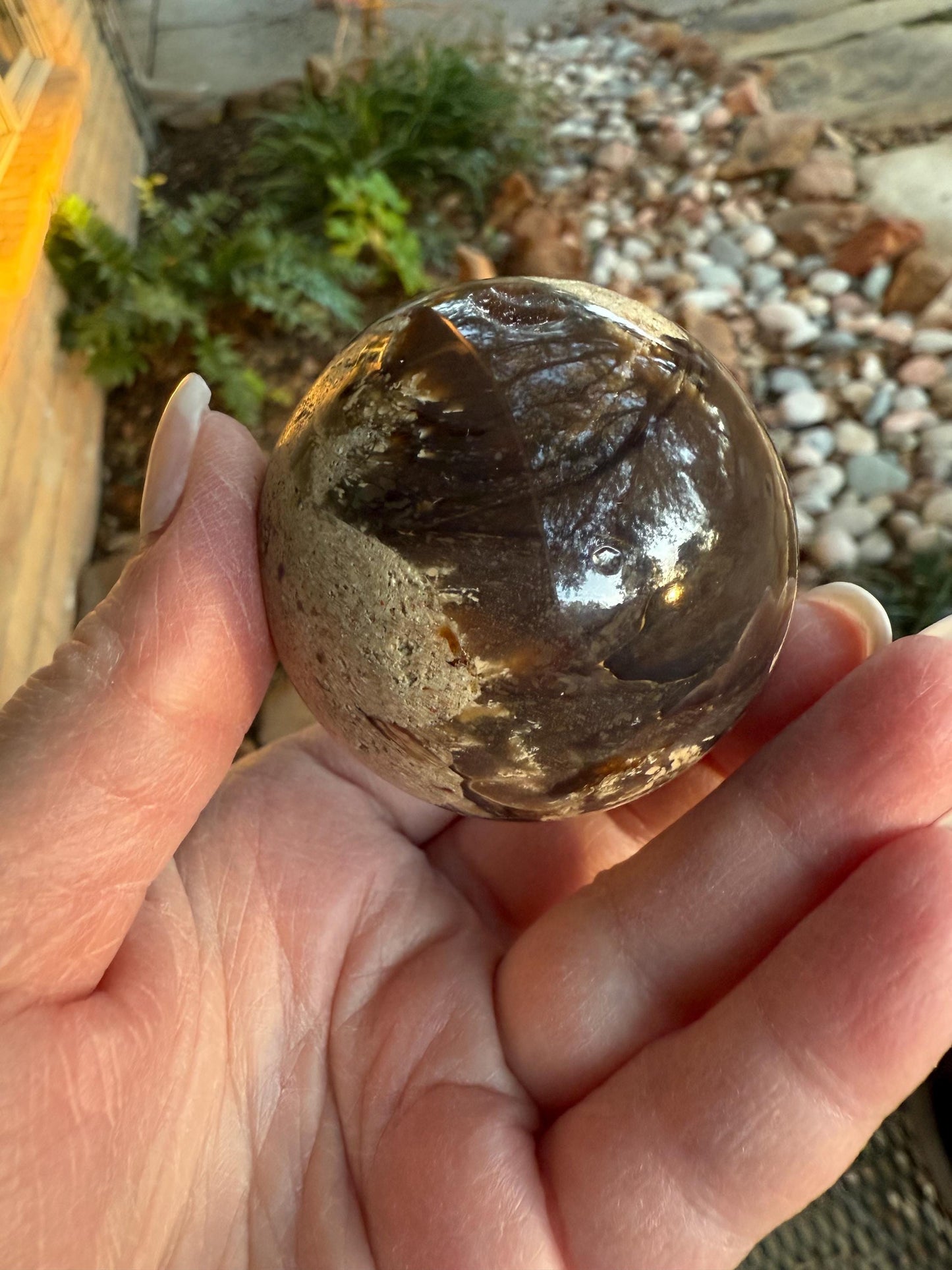 Imperfect Amber sphere, new, crystal healing, high vibration sessions, gifts, 6.5” around, authentic