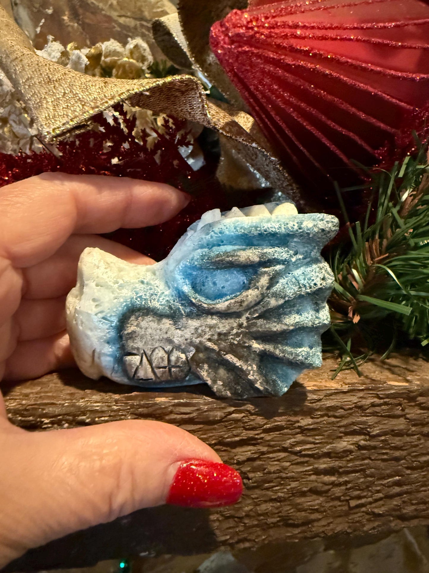 Nakauriite Blue Ice Glacierite Dragon, 2.75”, new, gift, altar, crystals, high vibration crystals, statement piece, rare
