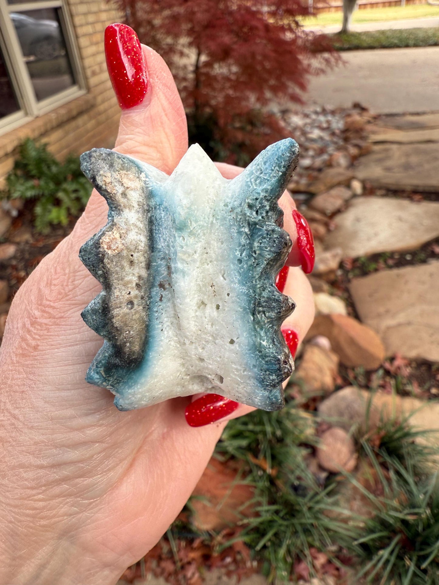 Nakauriite Blue Ice Glacierite Dragon, 2.75”, new, gift, altar, crystals, high vibration crystals, statement piece, rare