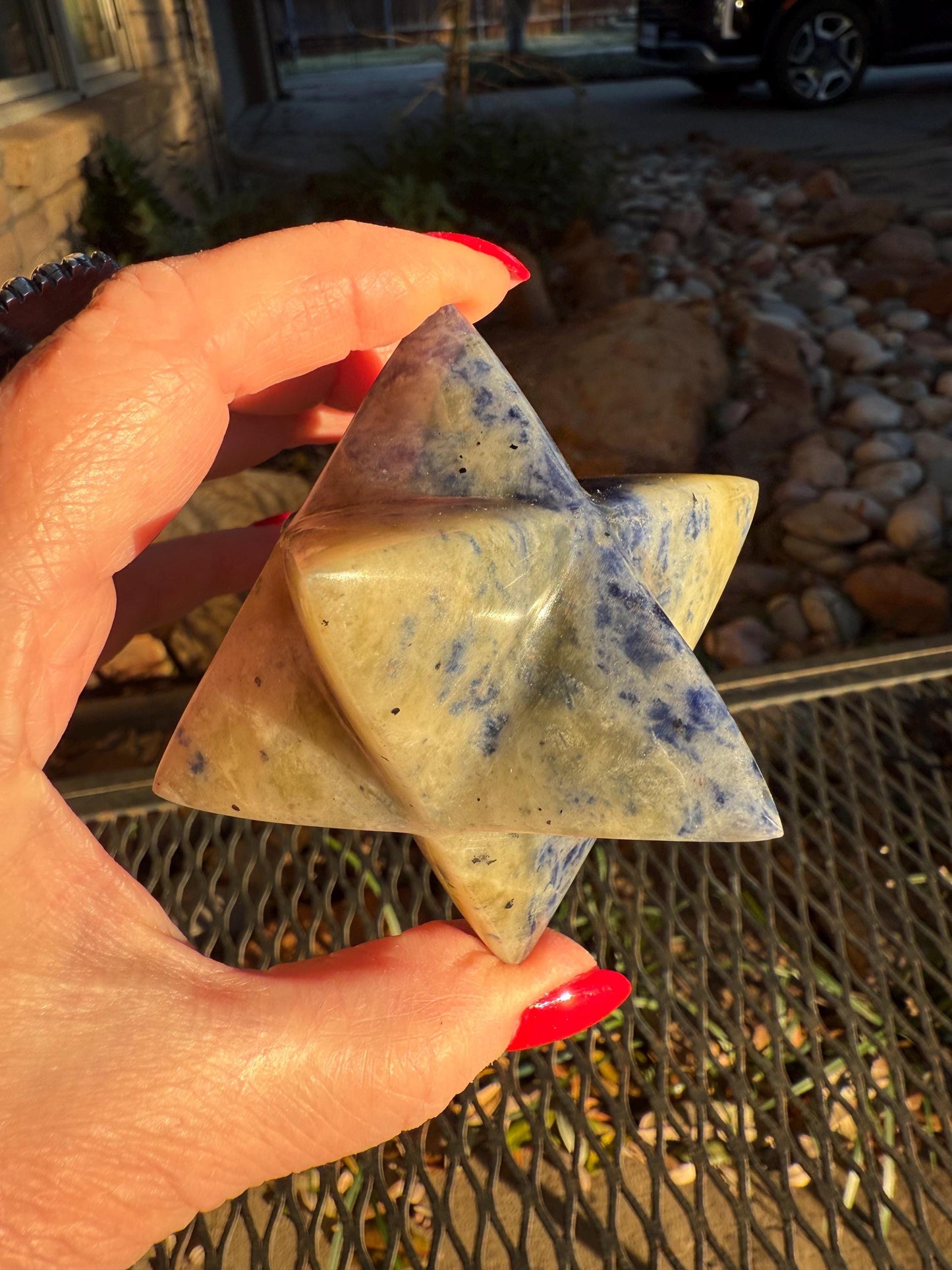 Sodalite Merkaba Star, new, authentic, high vibration crystals, altar, crystal magick, crystal healing