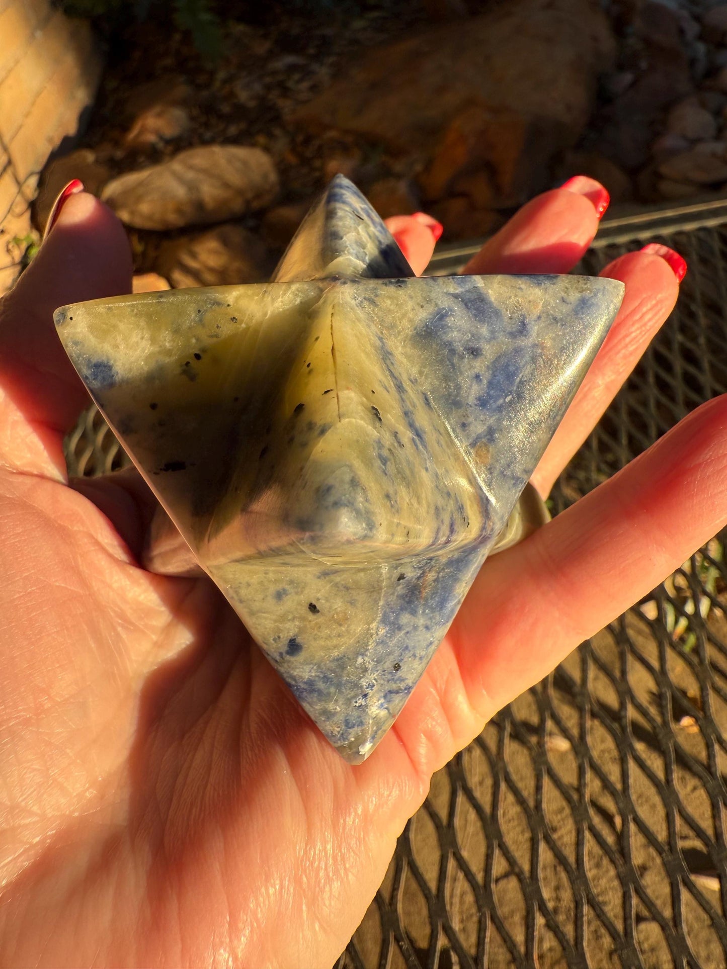 Sodalite Merkaba Star, new, authentic, high vibration crystals, altar, crystal magick, crystal healing