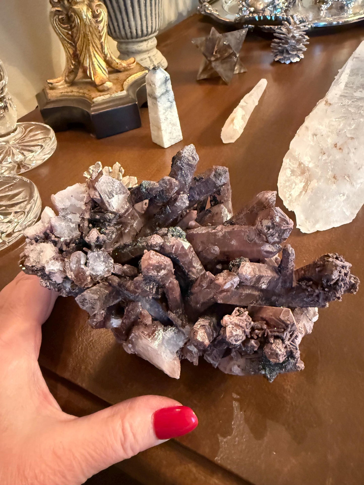 Purple Dragon Lemurian Cluster Bed, new, high quality, museum quality, crystal healing, 6”, premium