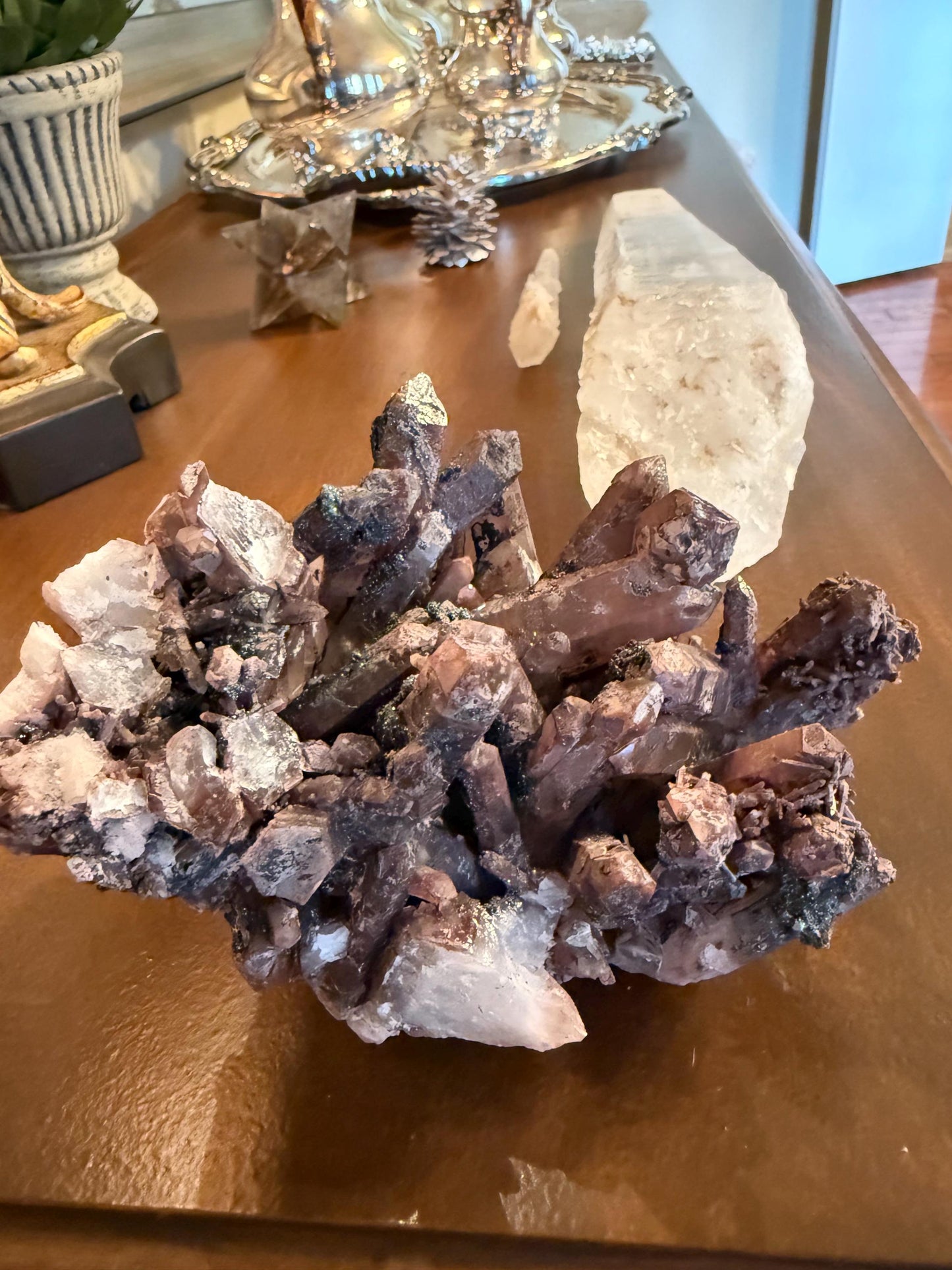 Purple Dragon Lemurian Cluster Bed, new, high quality, museum quality, crystal healing, 6”, premium