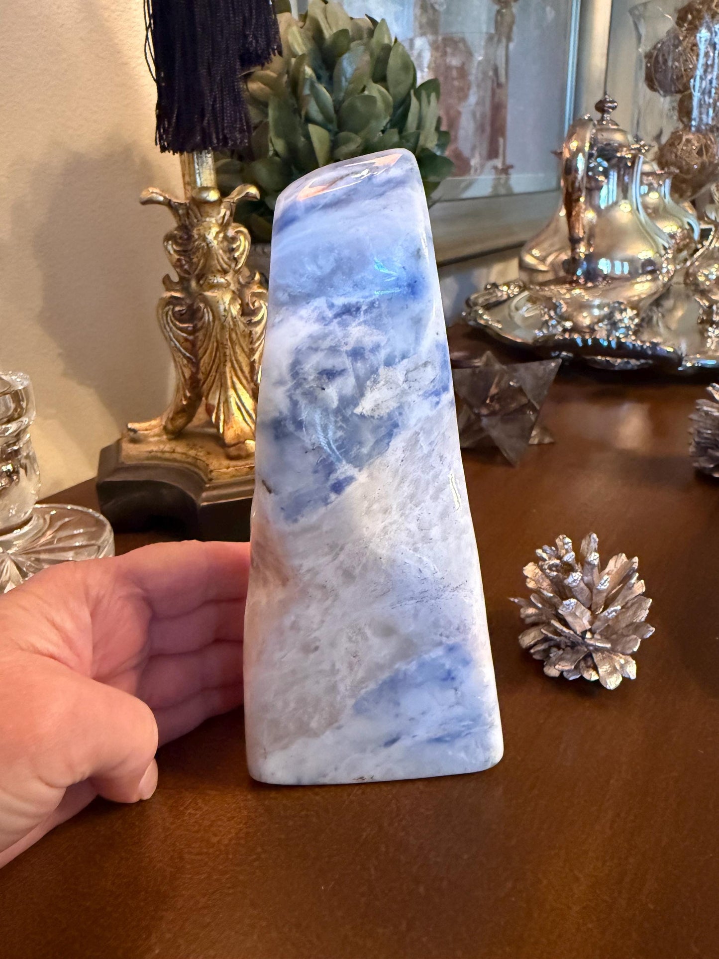 Premium Afghanite Standing Freeform, large statement carving, 6.75”, high vibration crystals, crystal healing