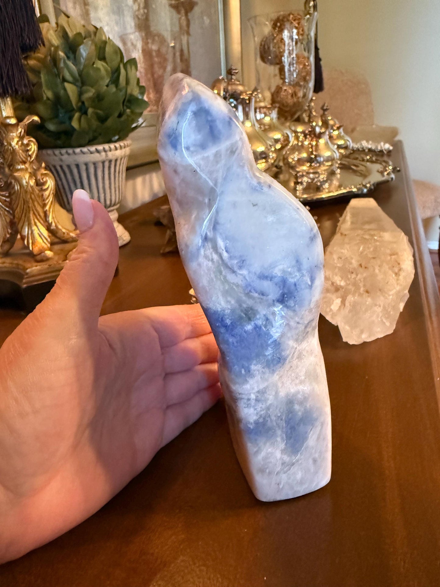 Premium Afghanite Standing Freeform, large statement carving, 6.75”, high vibration crystals, crystal healing