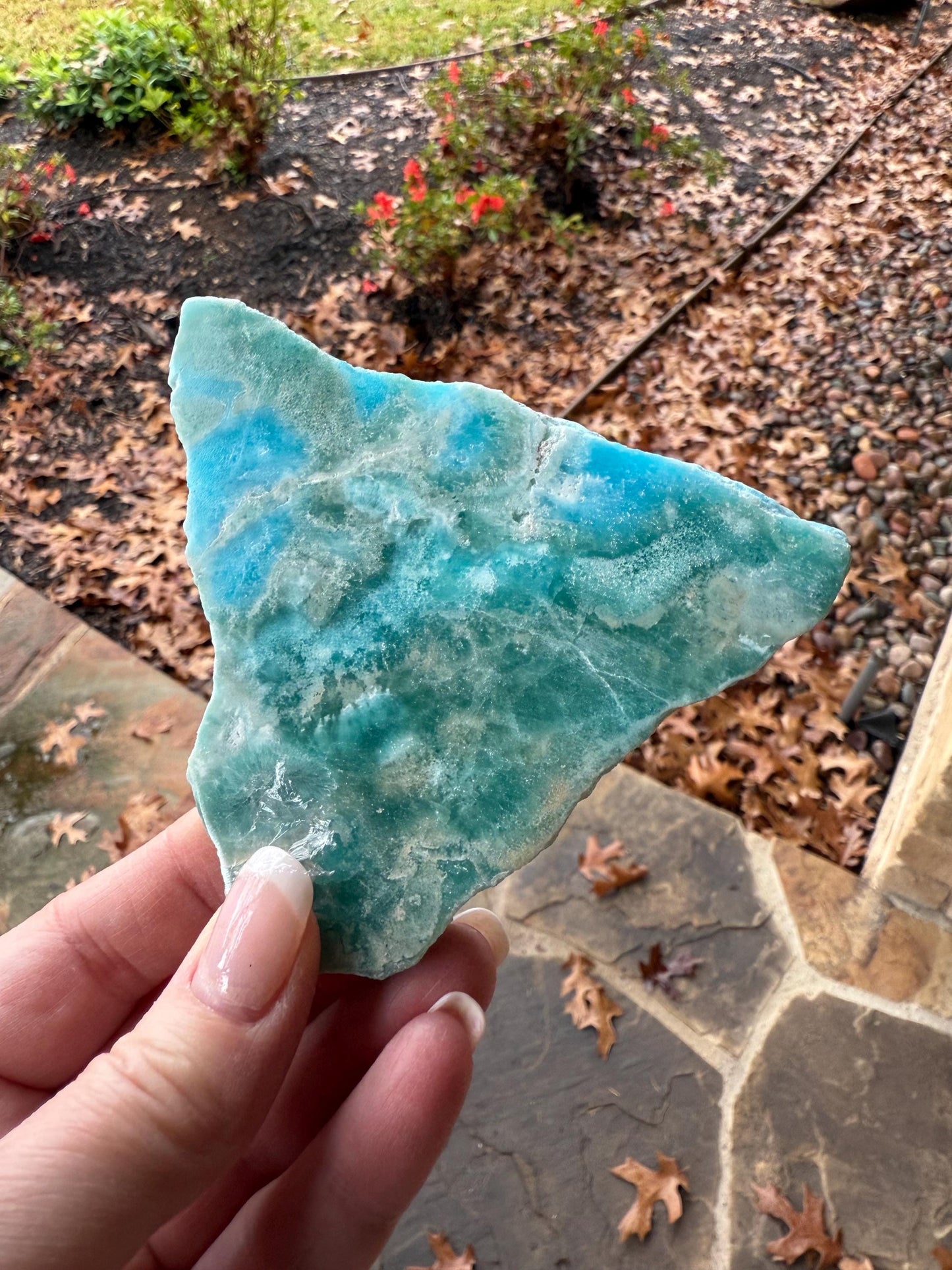 Blue Aragonite slab with druzy, 4.25”, new, natural, high vibration crystals and readings, gifts