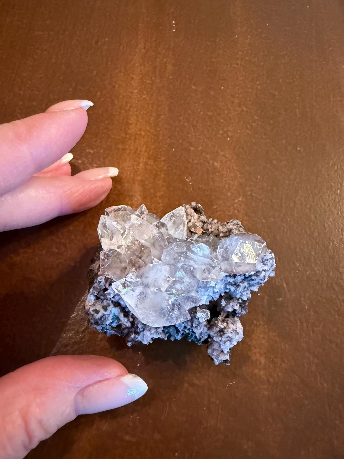 Sparkly Apophyllite Fairy Rosette Bed with points like diamonds, new, high vibration crystals, gifts, altar, 2”