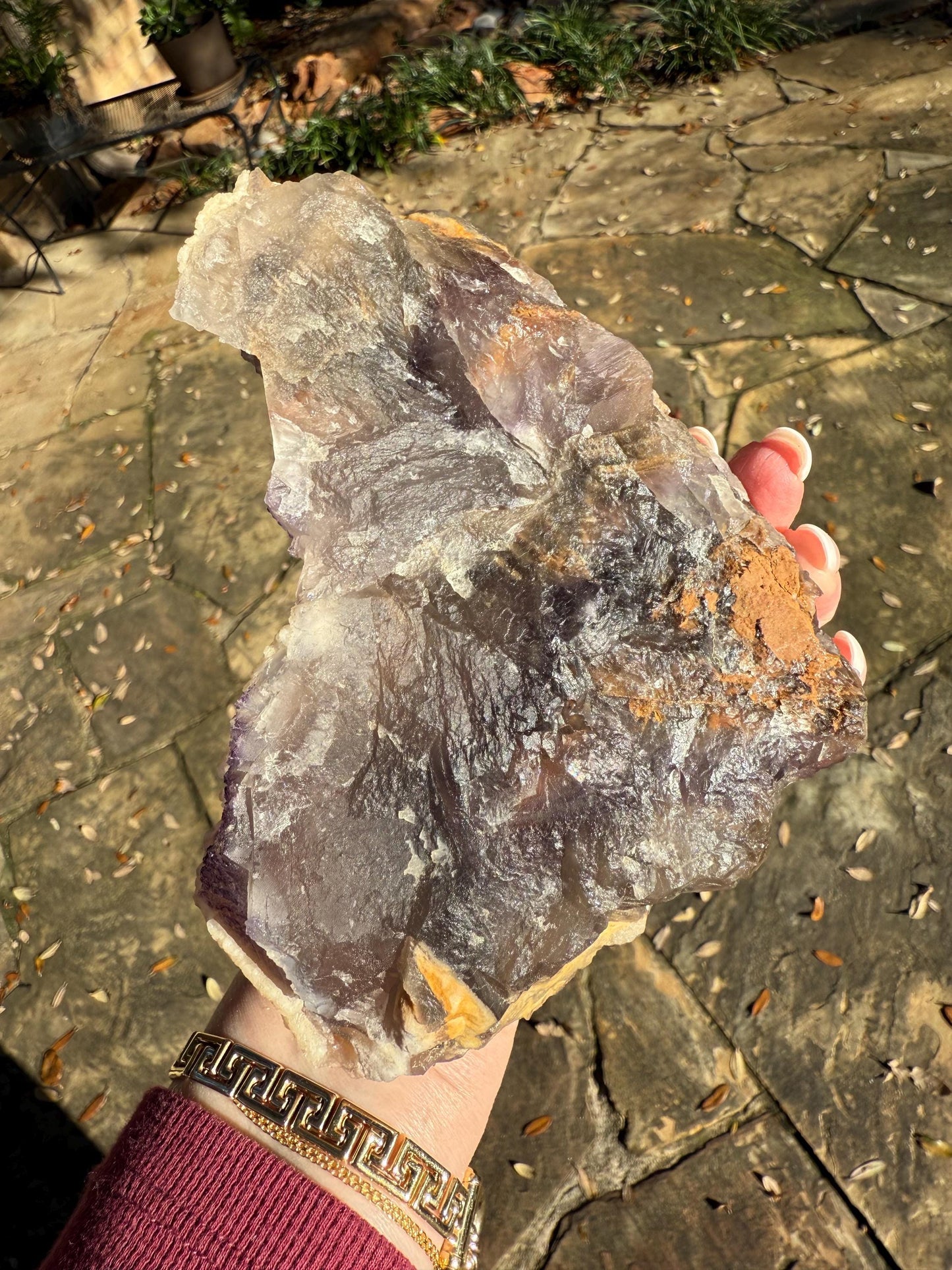 Stunning Purple Fluorite Raw Statement Piece, 5.5”, healing crystals