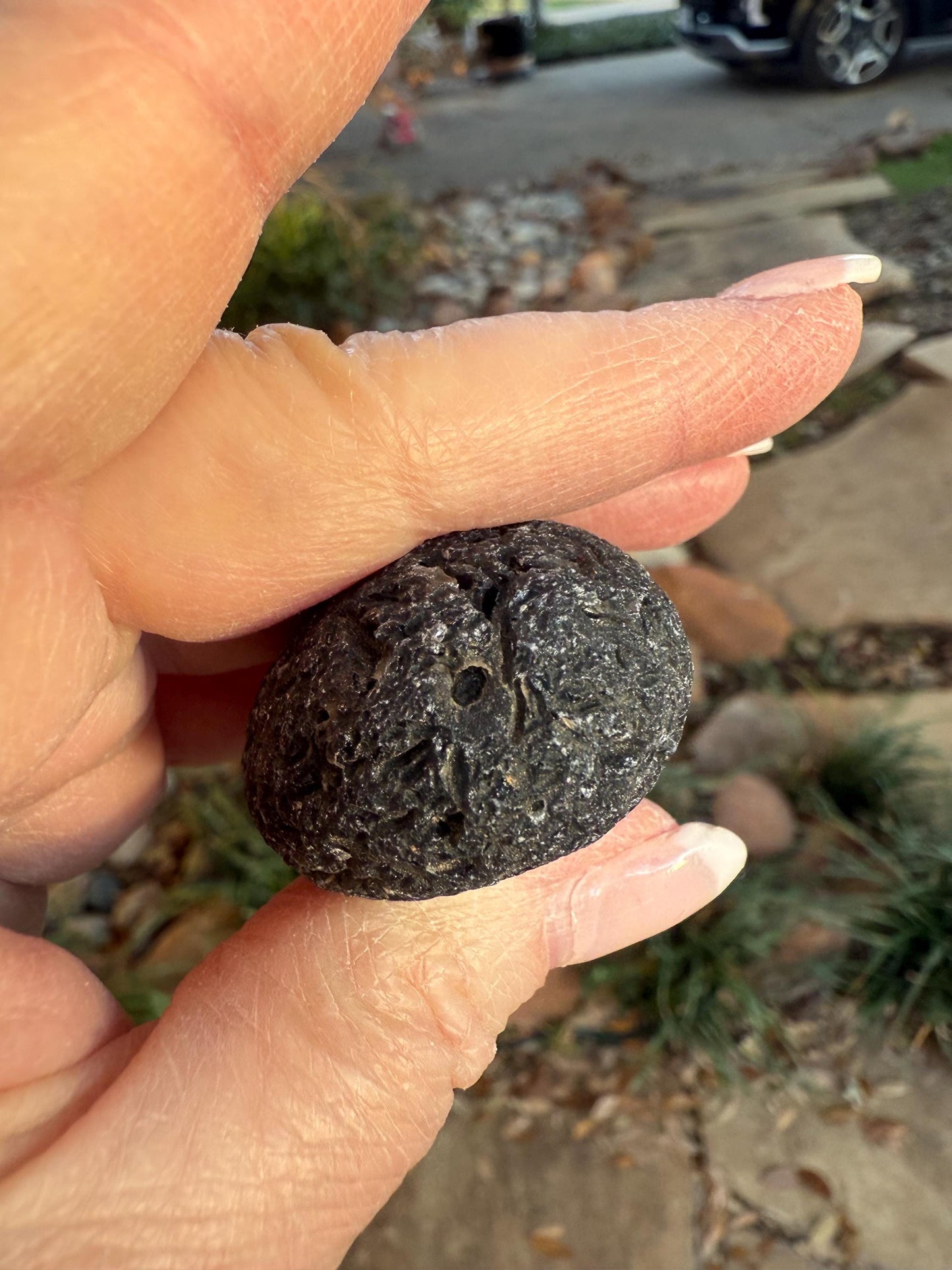 Agni Manitite Tektite Palm Stone, Tumbled, 1.75”, new in shop and hand-collected, high vibration crystals