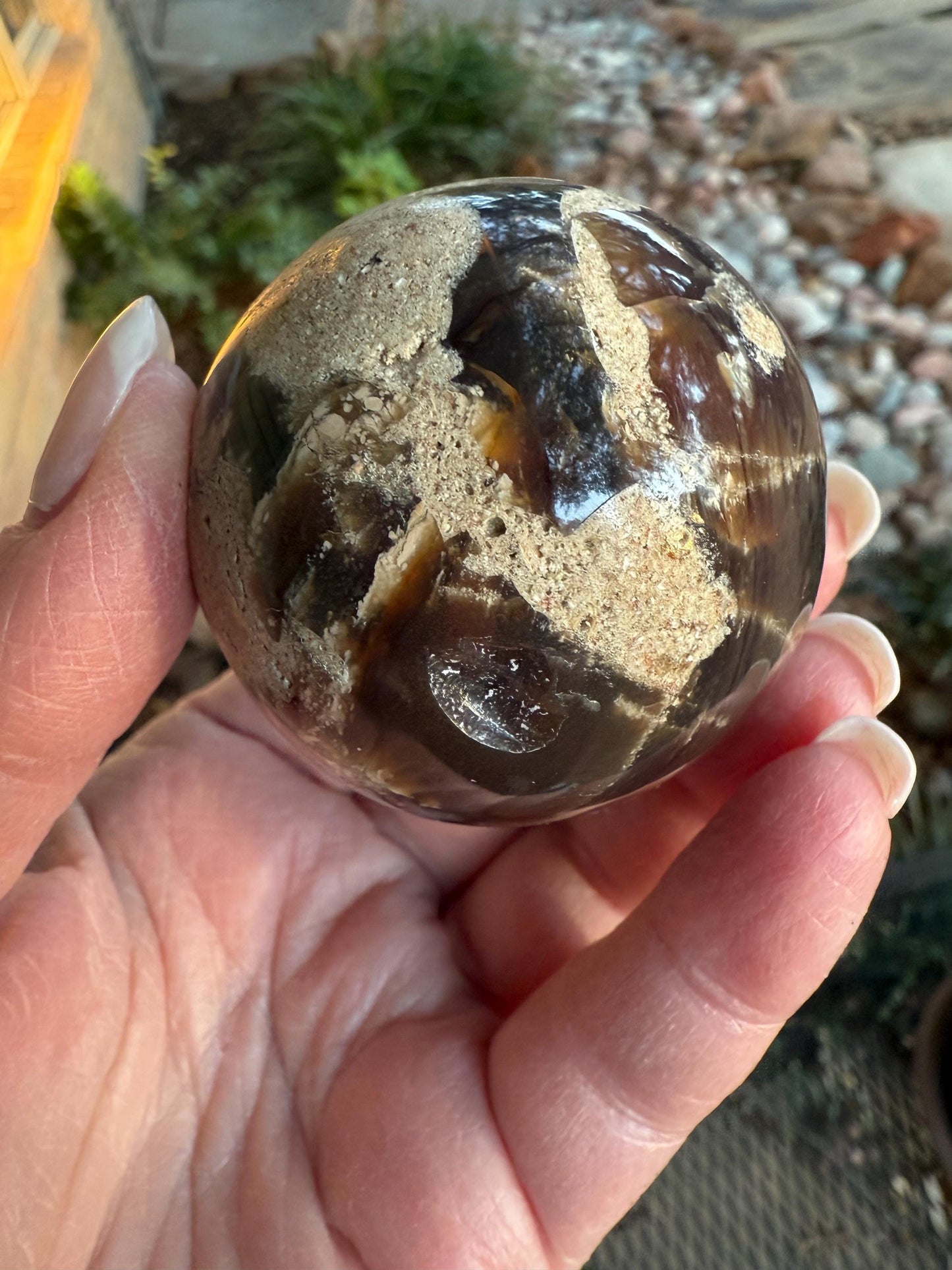 Imperfect Amber sphere, new, crystal healing, high vibration sessions, gifts, 6.5” around, authentic