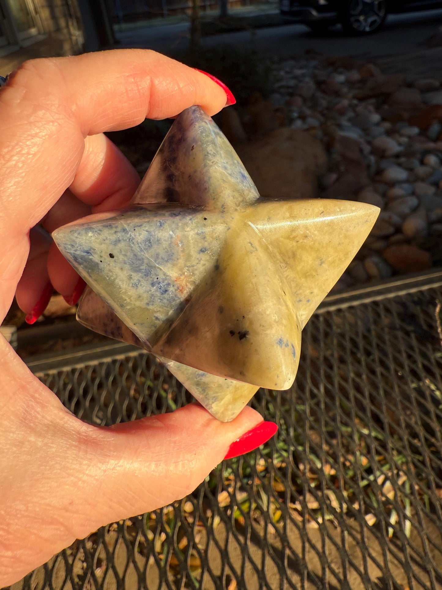 Sodalite Merkaba Star, new, authentic, high vibration crystals, altar, crystal magick, crystal healing