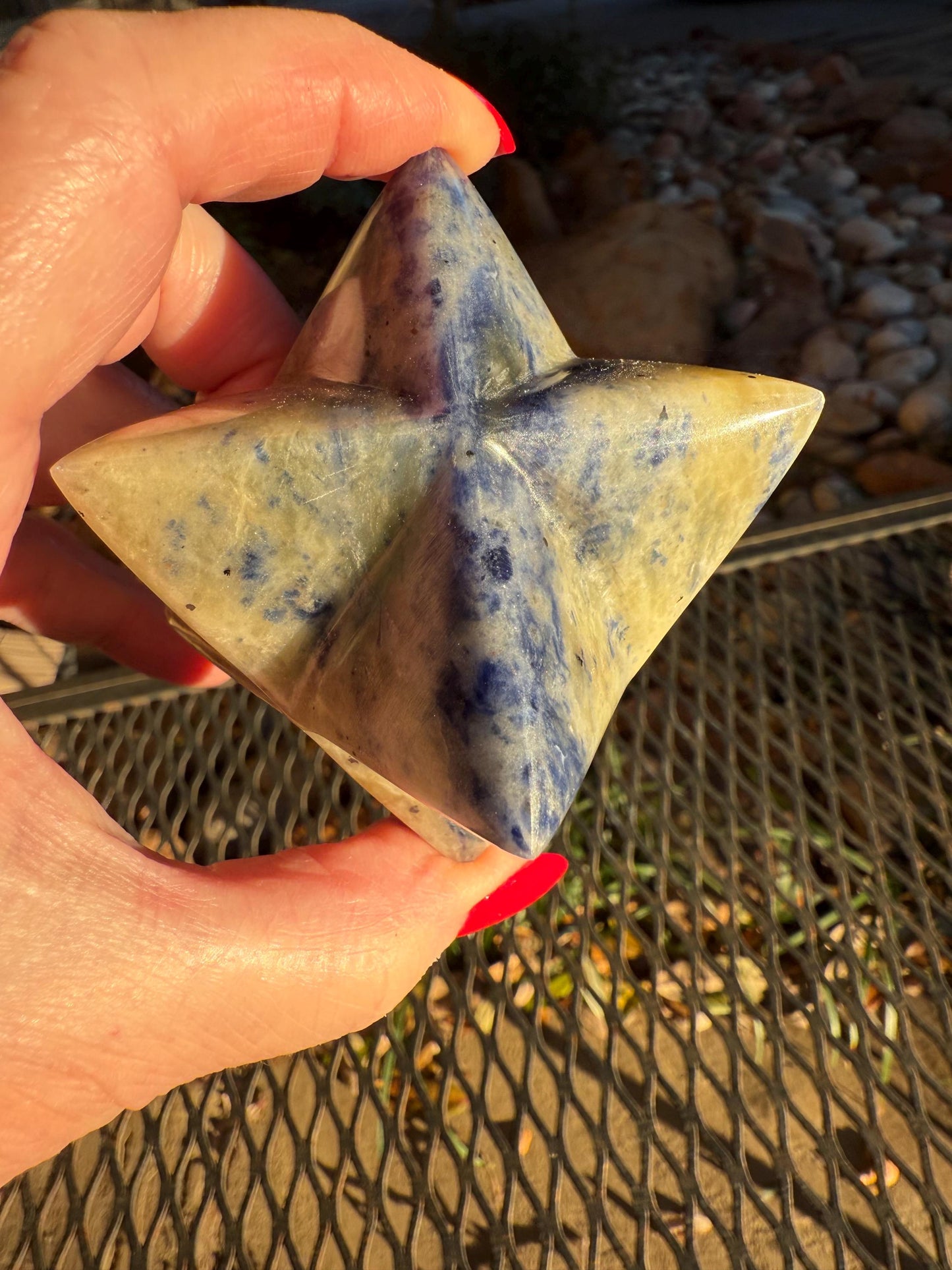 Sodalite Merkaba Star, new, authentic, high vibration crystals, altar, crystal magick, crystal healing
