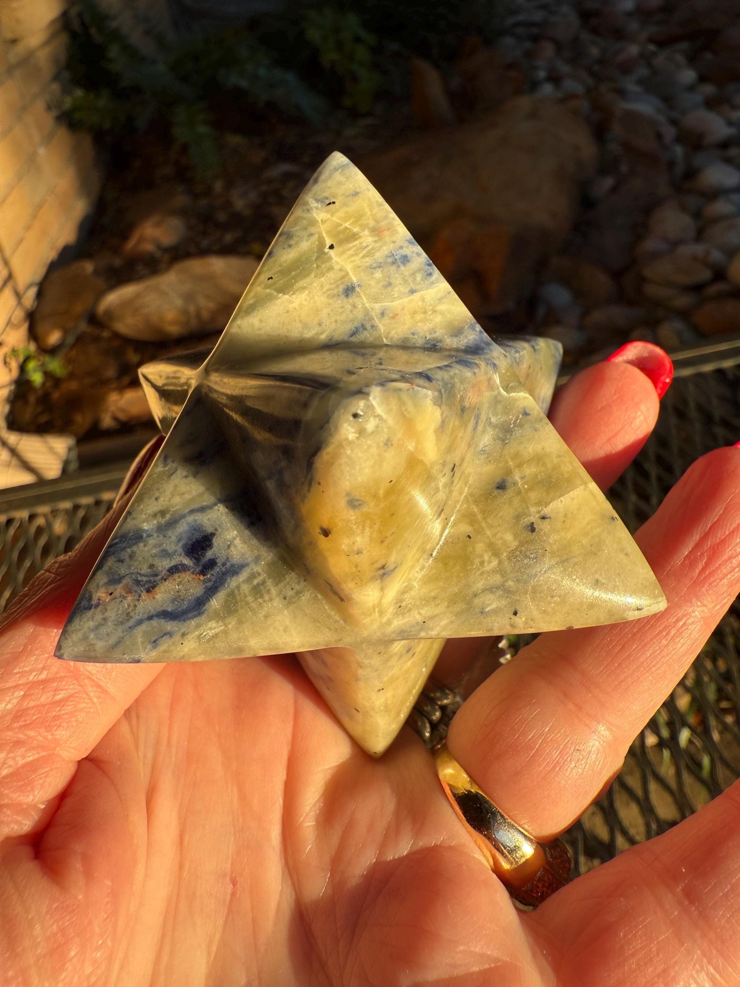 Sodalite Merkaba Star, new, authentic, high vibration crystals, altar, crystal magick, crystal healing