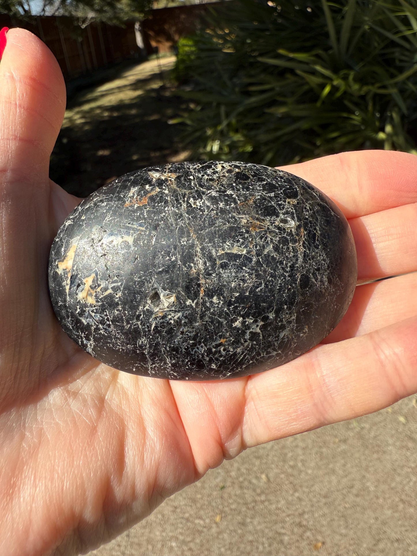 Black Tourmaline palm stone, 3x2”, gifts, high vibration crystals, healing crystal