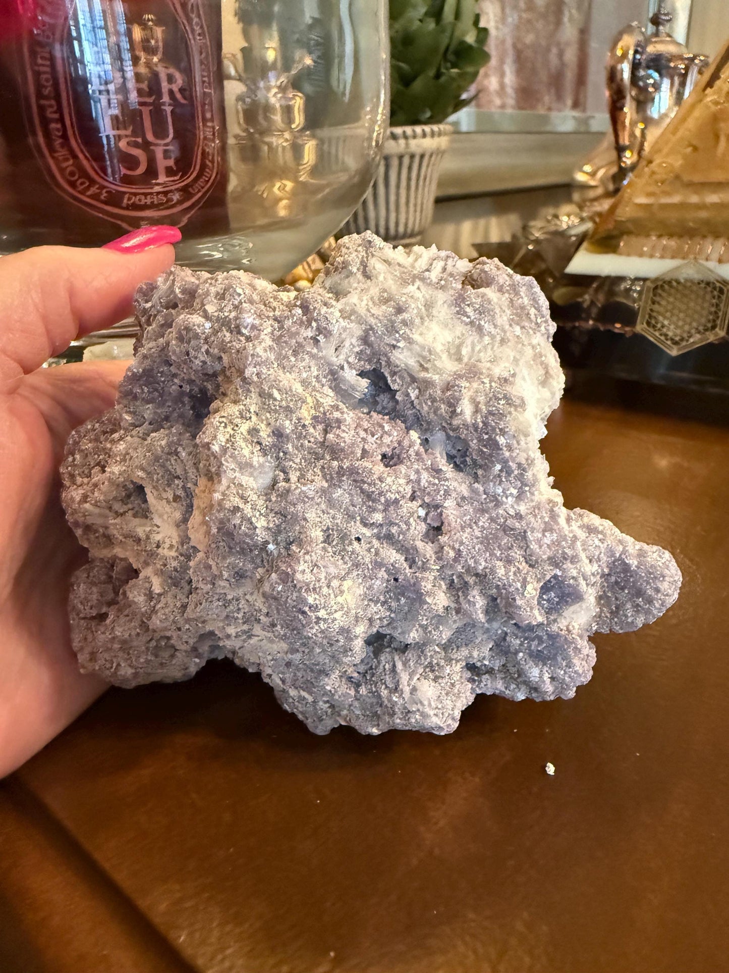 Large Green Tourmaline in Quartz with gorgeous rod crust, stunning raw altar piece 1.9.4 lbs, high vibration crystals, 4.5”