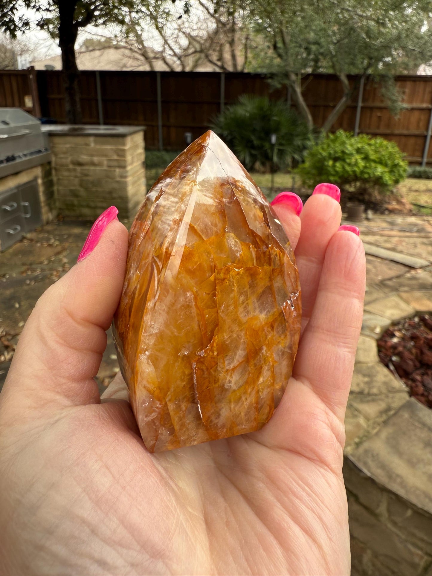 Golden Healer Flame, new, altar, gifts, tarot, crystal healing, high vibration crystals, 3.25”