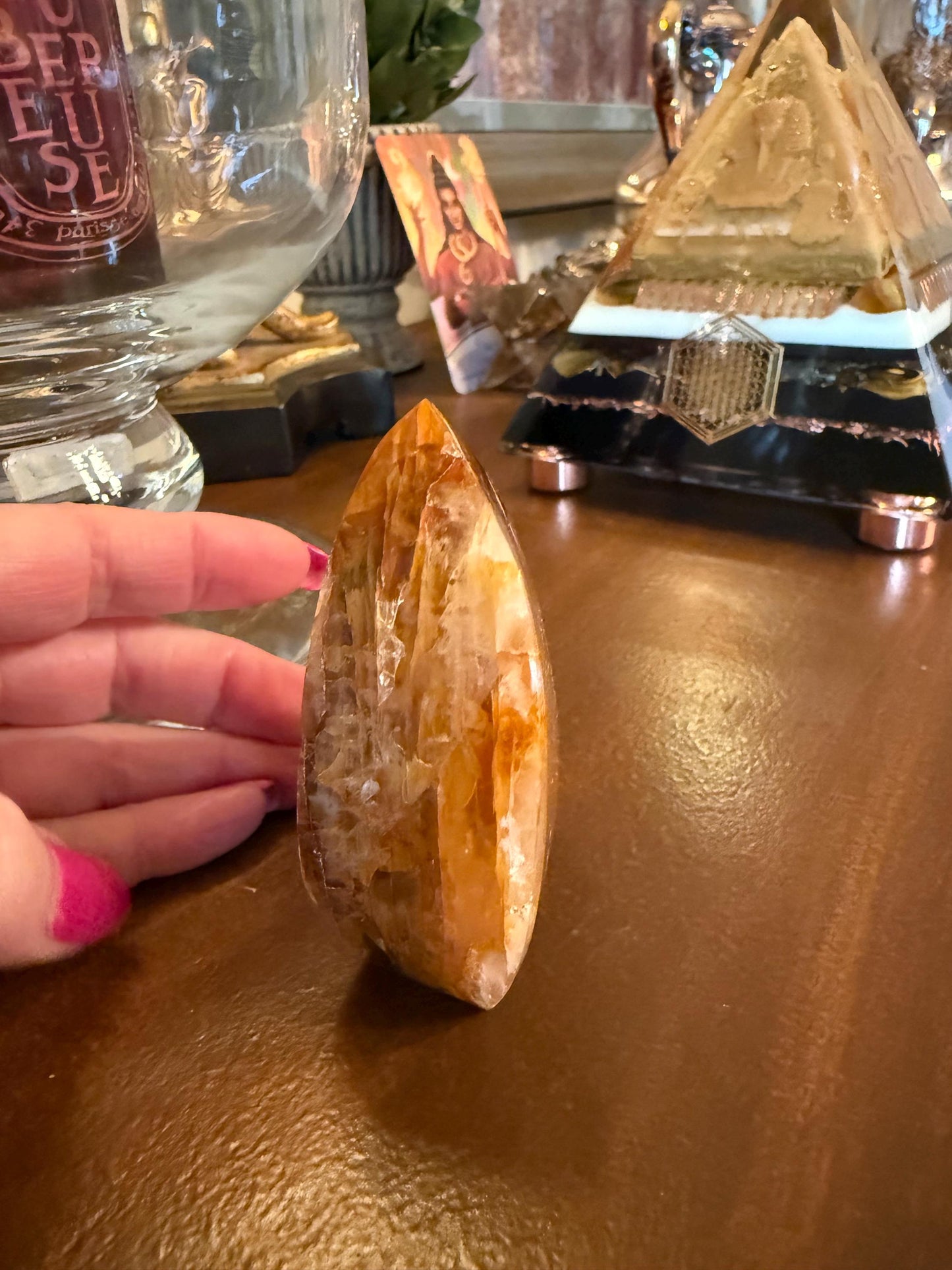 Golden Healer Flame, new, altar, gifts, tarot, crystal healing, high vibration crystals, 3.25”