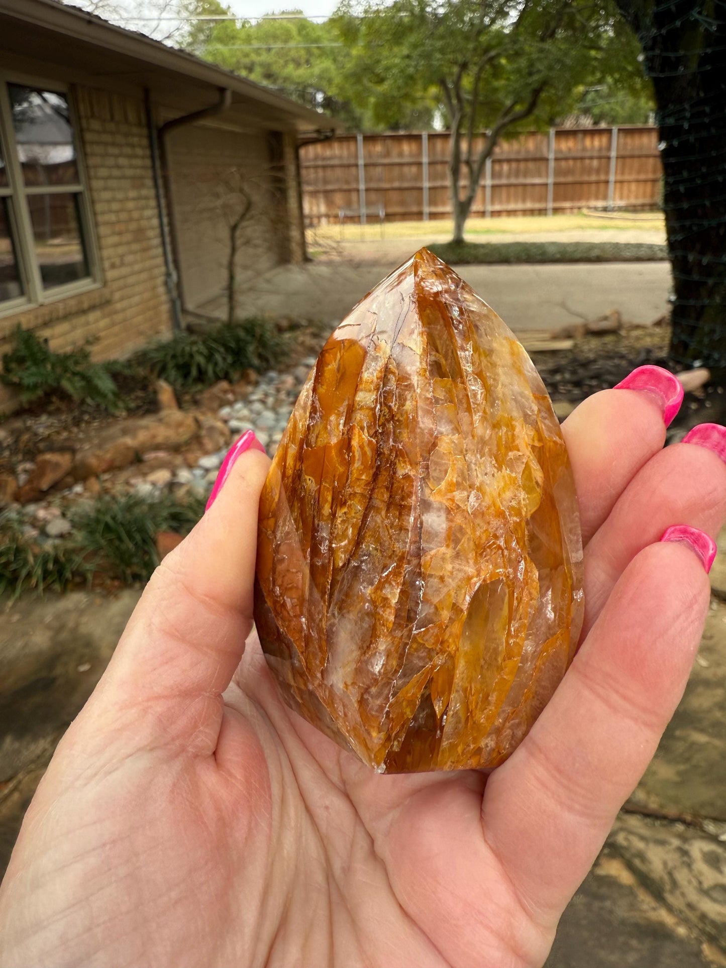 Golden Healer Flame, new, altar, gifts, tarot, crystal healing, high vibration crystals, 3.25”